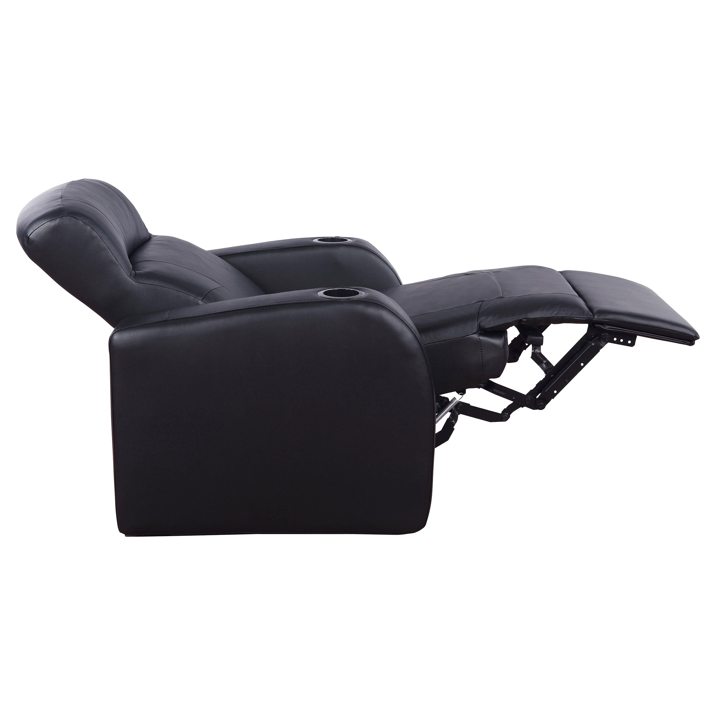 Cyrus Upholstered Track Arm Recliner Black — view 8