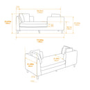 Wide Modern Double Sided Upholstered Chaise Lounge