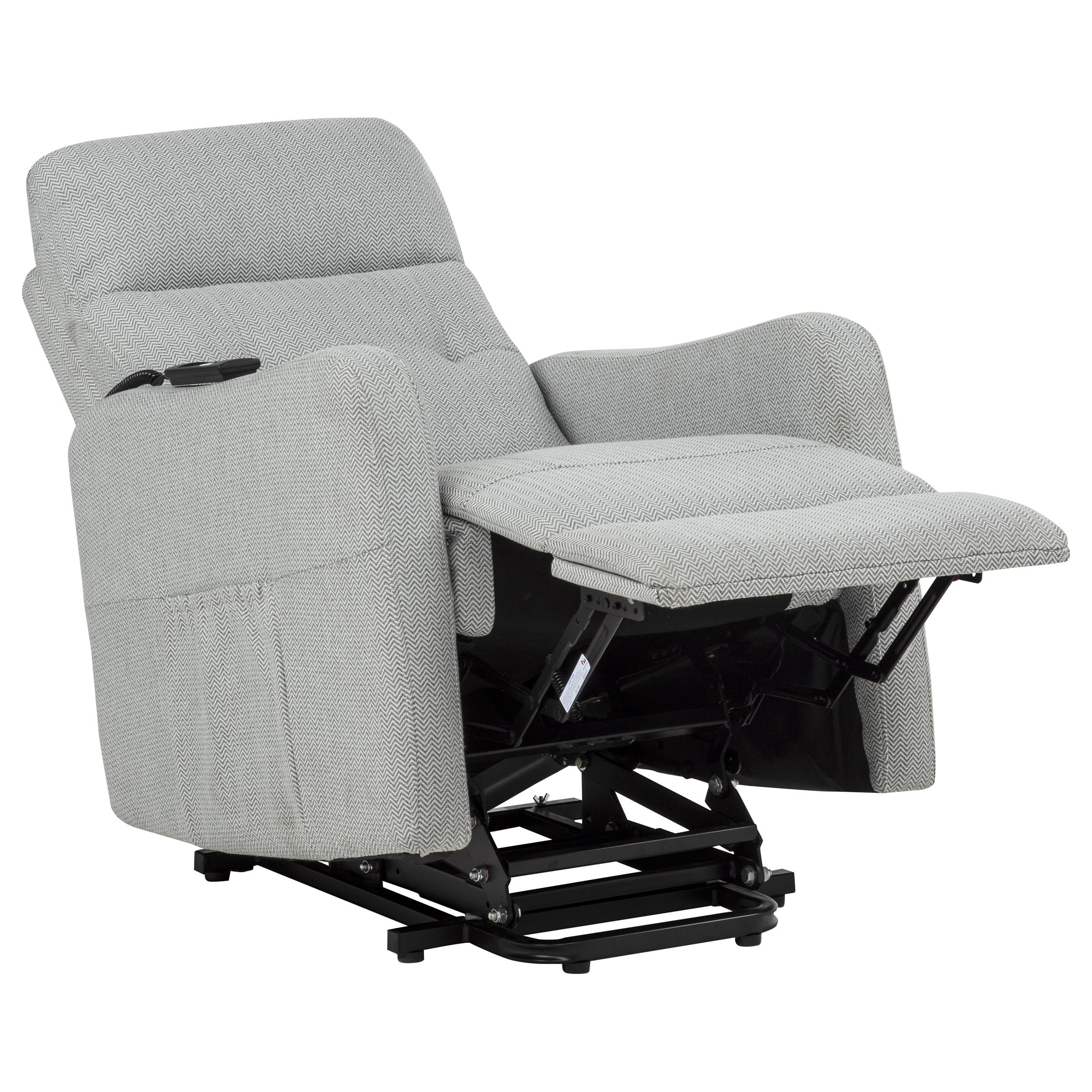 Dayes Upholstered Power Lift Recliner Chair Light Grey — view 6