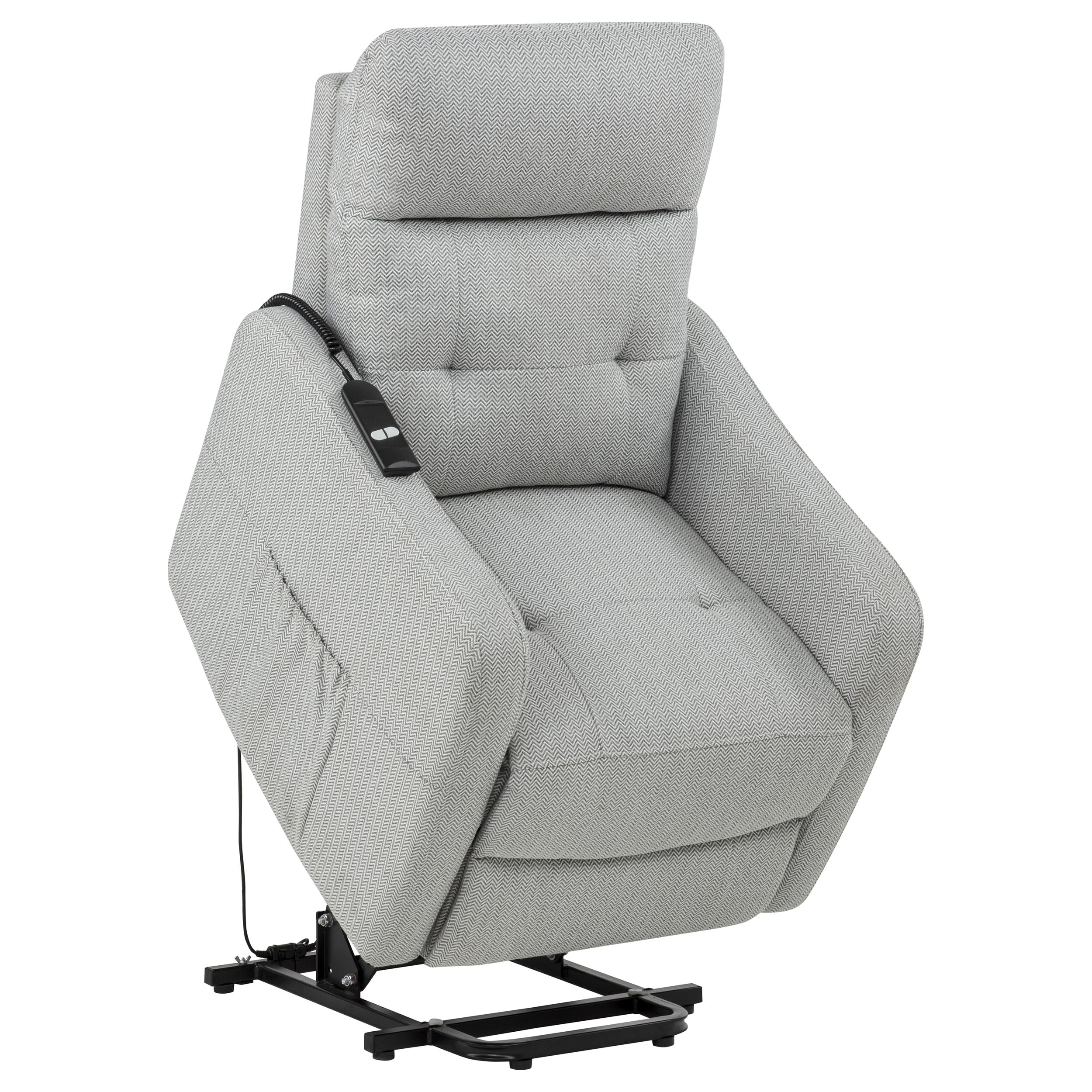 Dayes Upholstered Power Lift Recliner Chair Light Grey — view 7