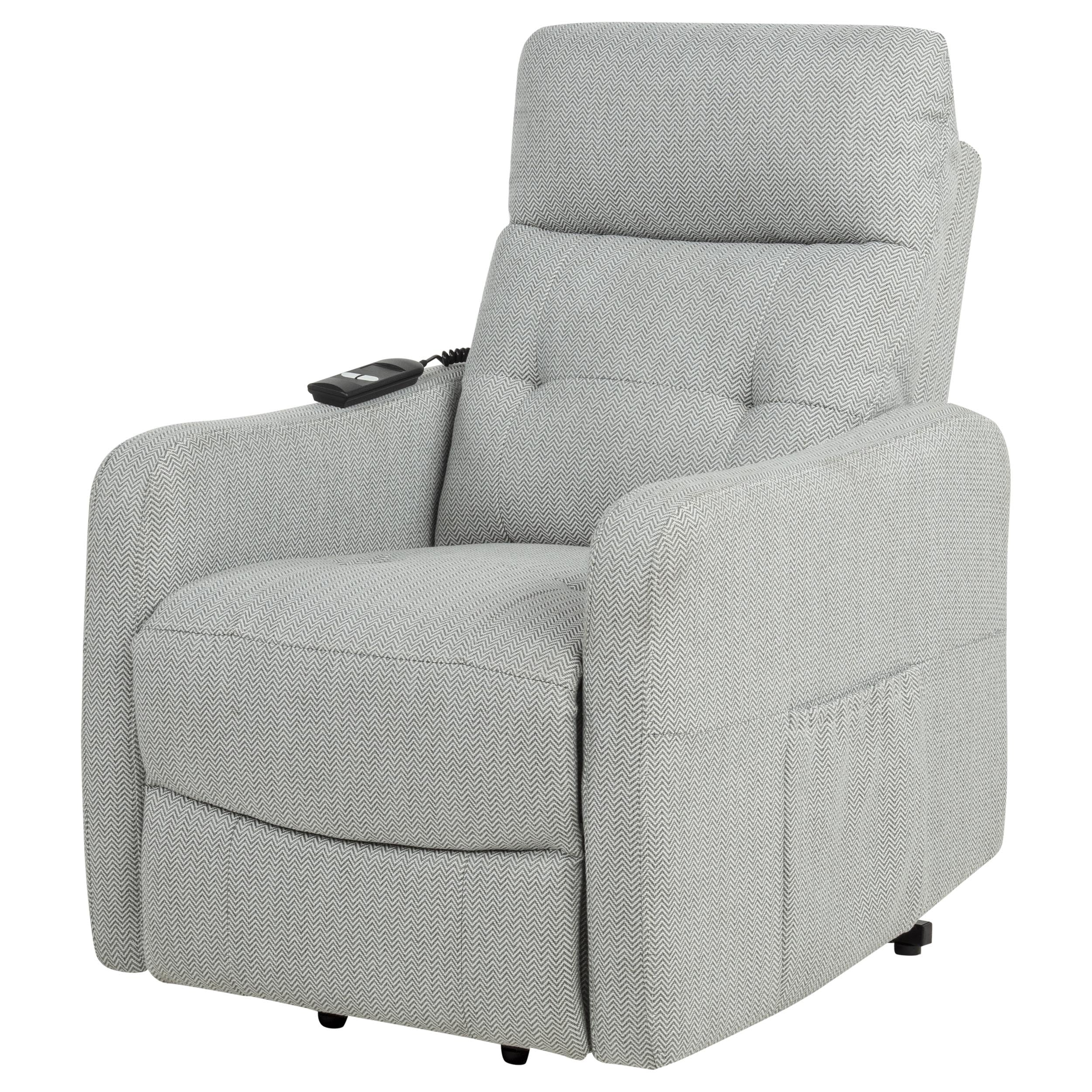 Dayes Upholstered Power Lift Recliner Chair Light Grey — view 9