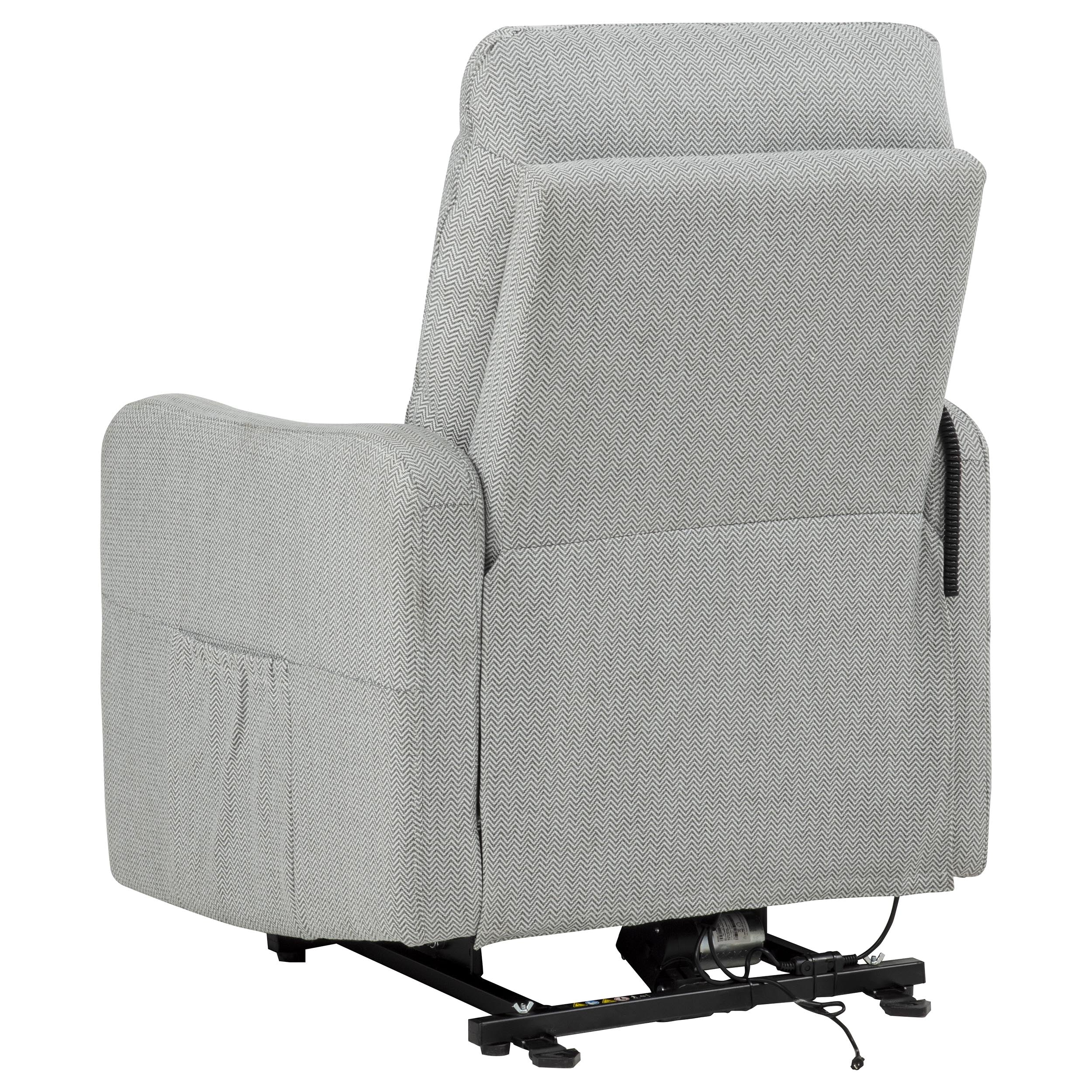 Dayes Upholstered Power Lift Recliner Chair Light Grey — view 10