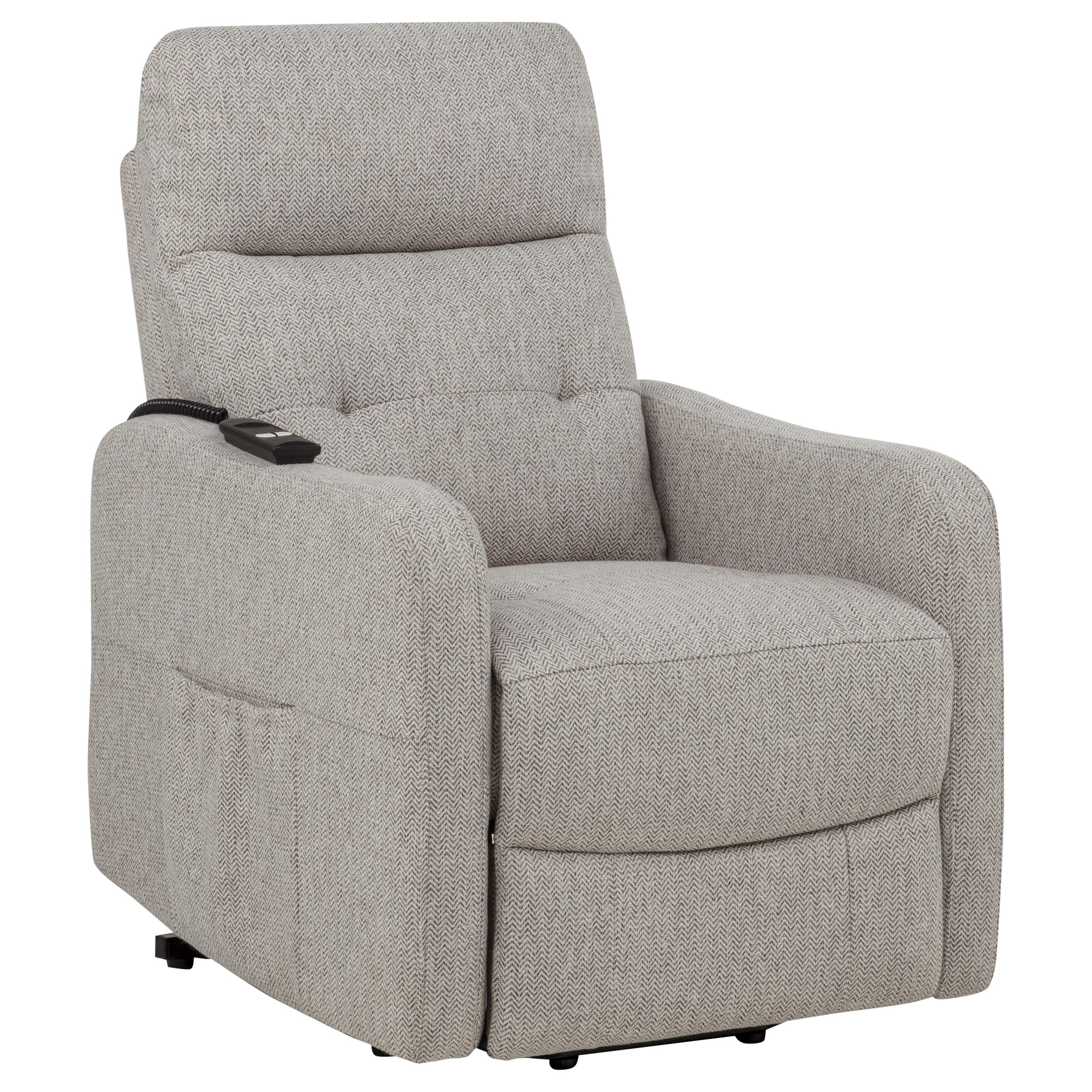 Dayes Upholstered Power Lift Recliner Chair Taupe — view 1