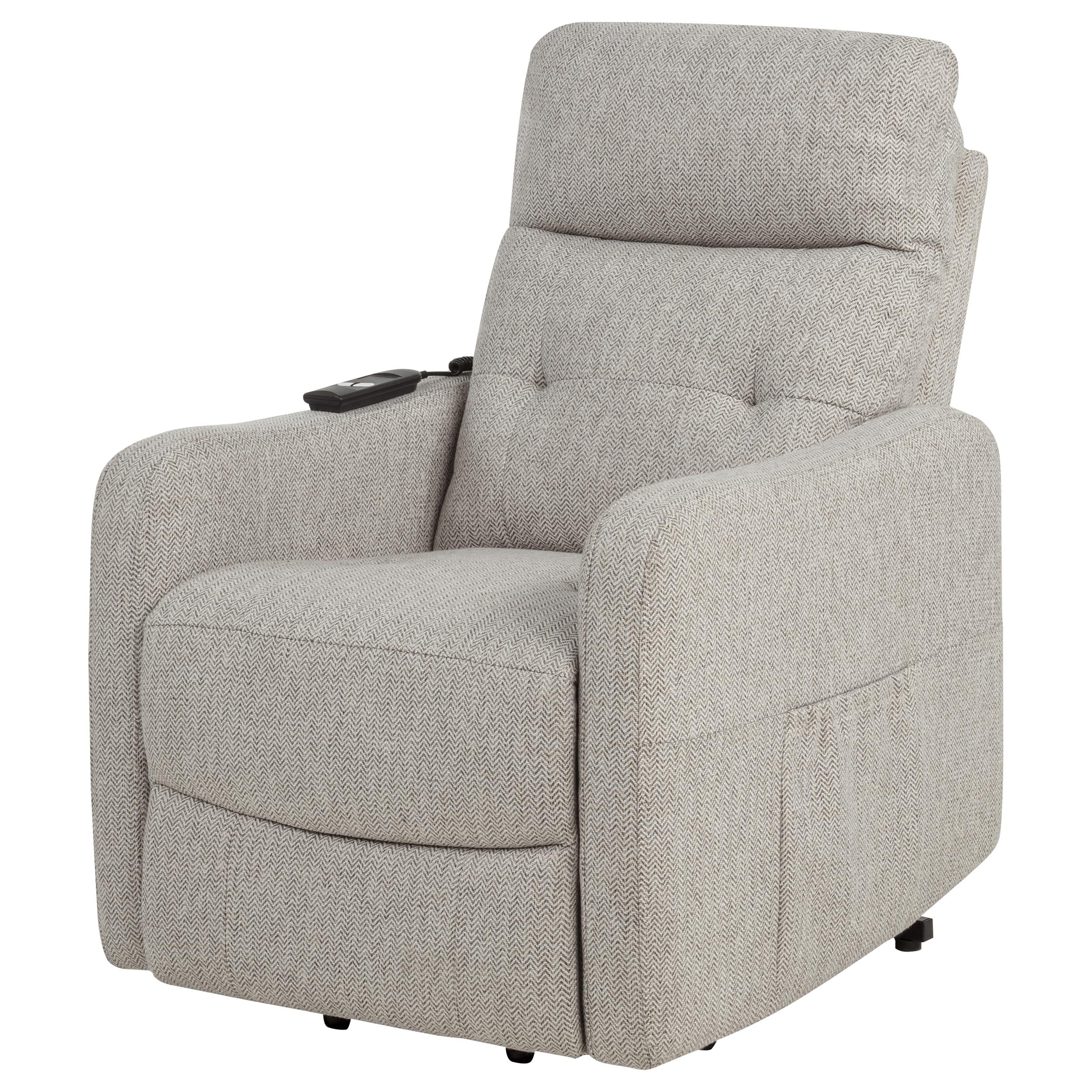 Dayes Upholstered Power Lift Recliner Chair Taupe — view 9