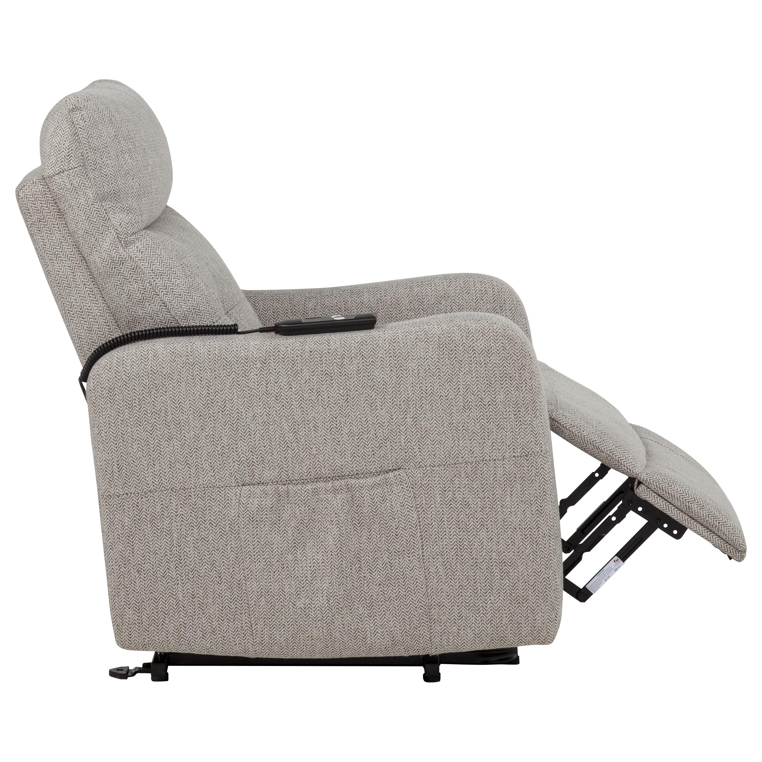 Dayes Upholstered Power Lift Recliner Chair Taupe — view 12