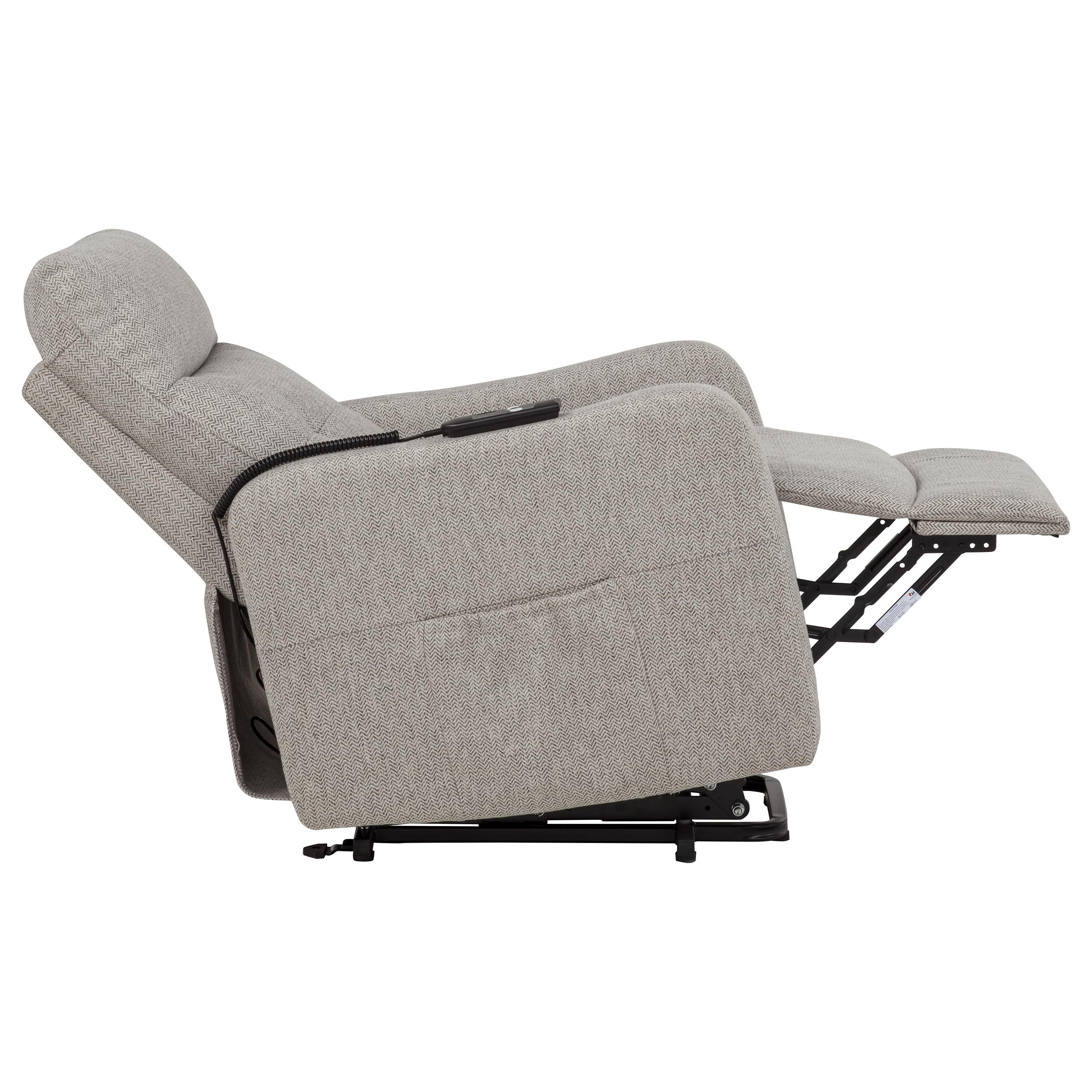 Dayes Upholstered Power Lift Recliner Chair Taupe — view 13