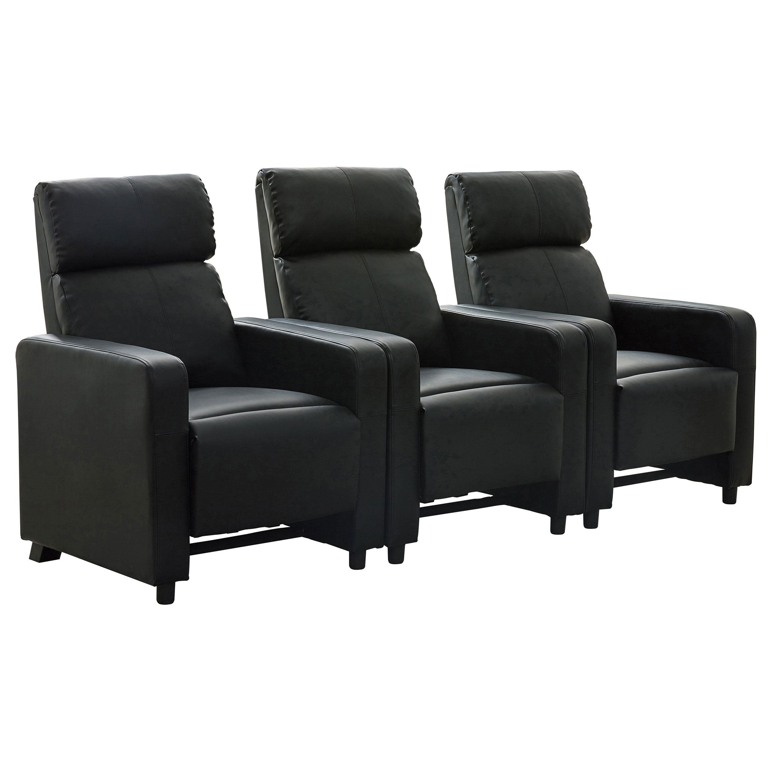 Toohey Upholstered Tufted Recliner Living Room Set Black — view 1