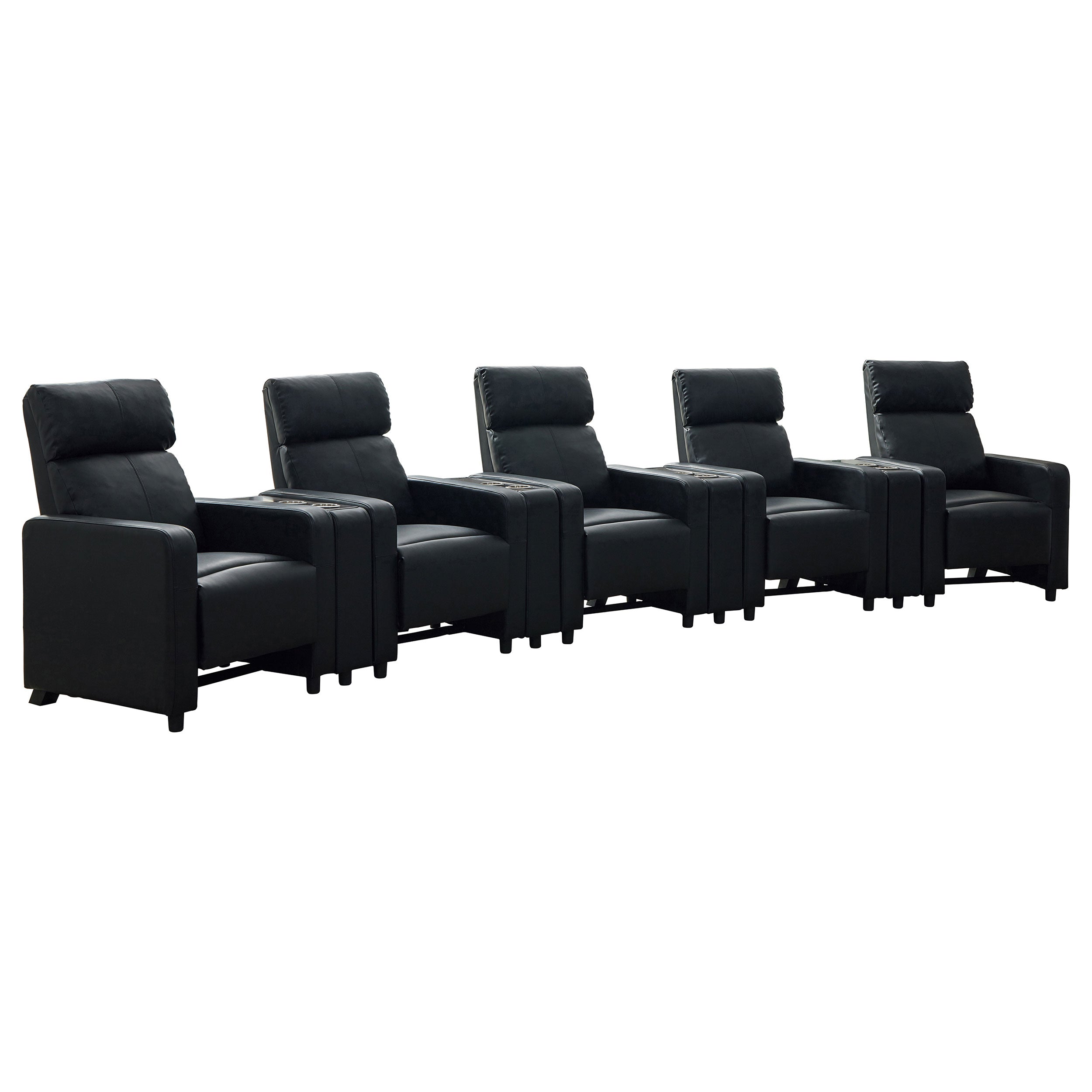 Toohey Upholstered Tufted Recliner Living Room Set Black — view 1