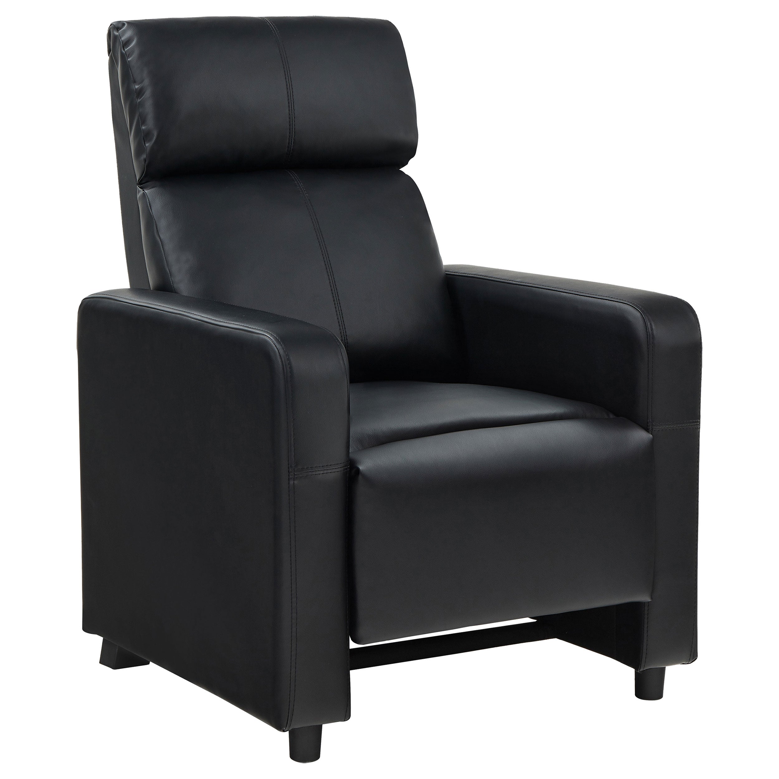Toohey Upholstered Home Theater Push Back Recliner Black — view 1