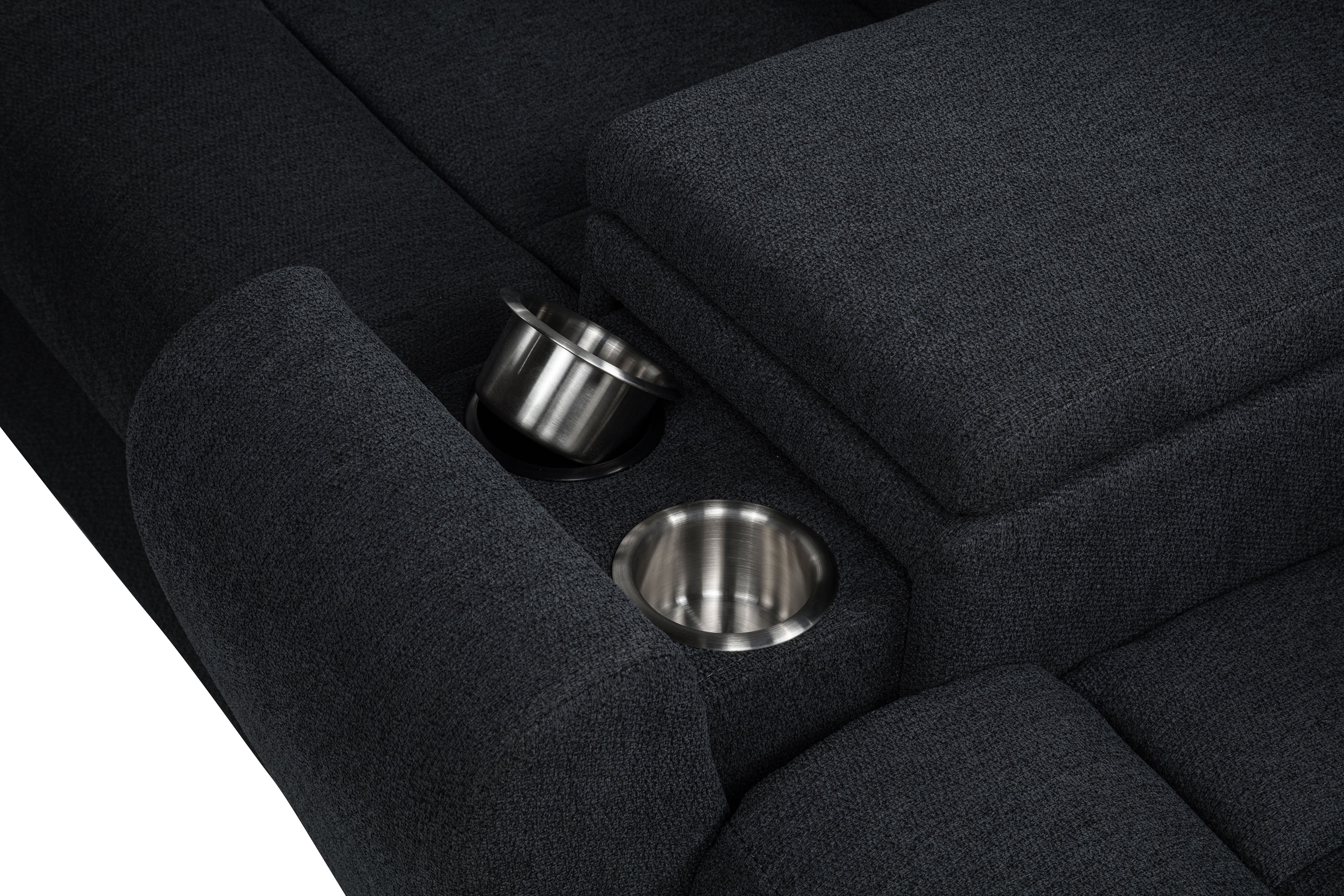 Hagen Upholstered Power Reclining Sectional Sofa Steel Grey — view 12