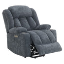 Omarion - Power Recliner With Lift, Heating & Massage - Blue Chenille