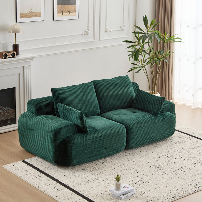 Compressed Sofa, 2 Seater Large Sectional Couches For Living Room - Green