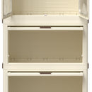 Portable Wardrobe Closet Storage Organizer With Magnetic Doors And Hanging Rod - Cream White