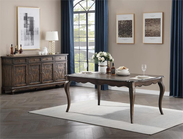 Chateau Brown Scalloped Skirt Dining Table