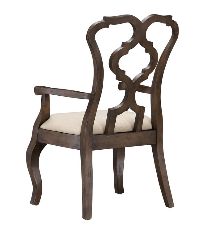 Laelia Set of 2 Ivory Upholstered Dining Arm Chairs