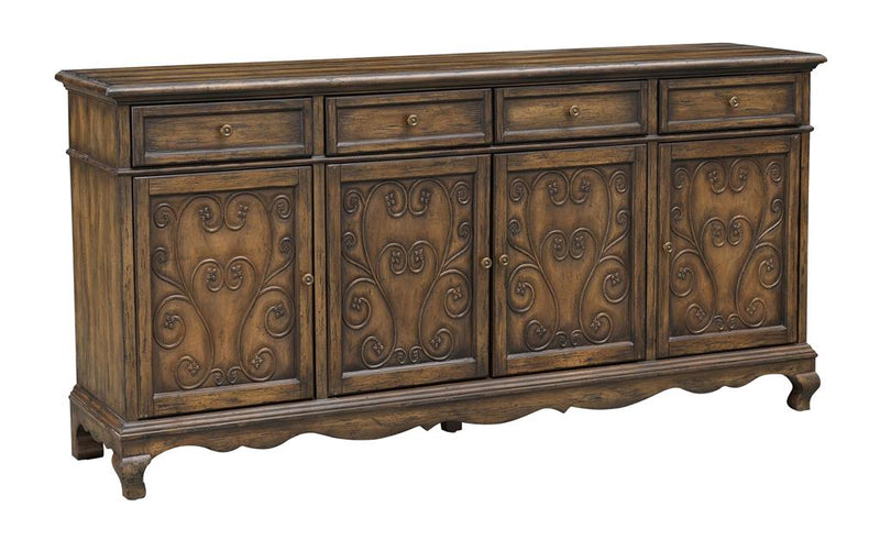 Brianna Four Door Four Drawer Credenza Sideboard