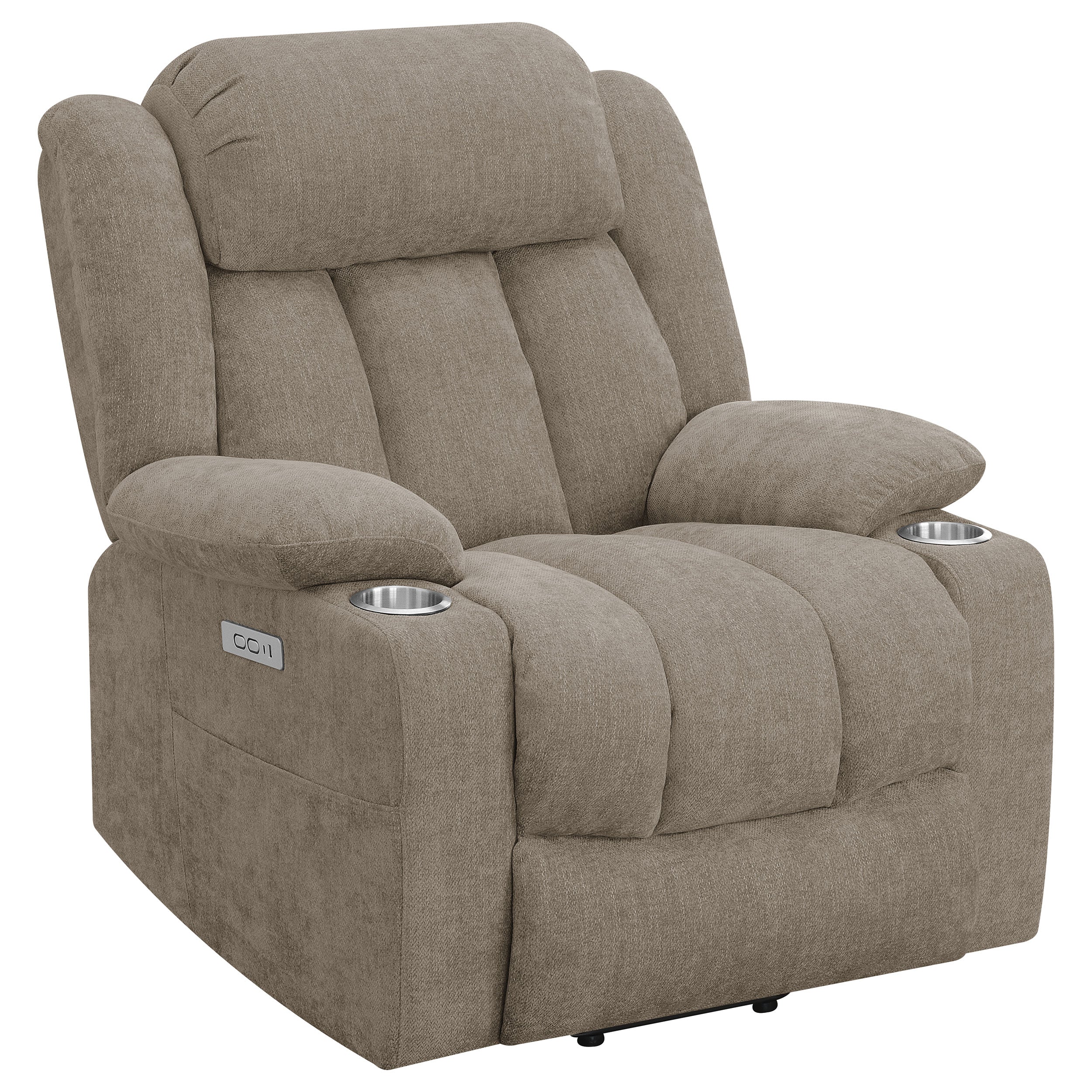 Houston Upholstered Power Lift Recliner Chair Camel — view 1