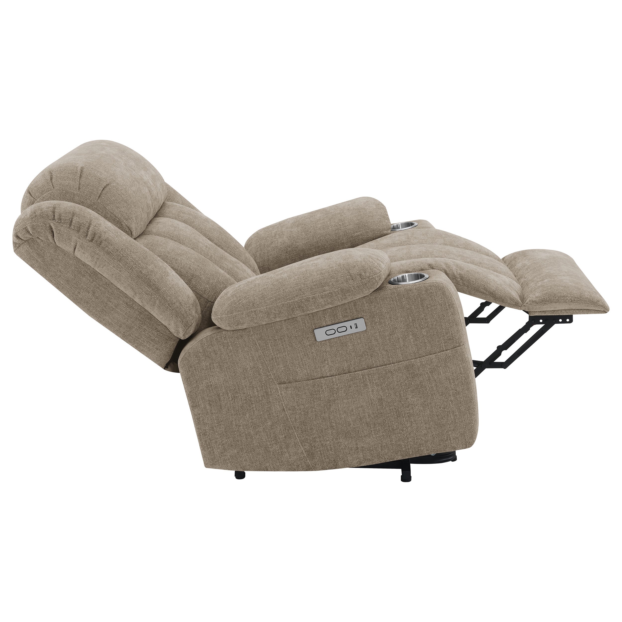 Houston Upholstered Power Lift Recliner Chair Camel — view 13
