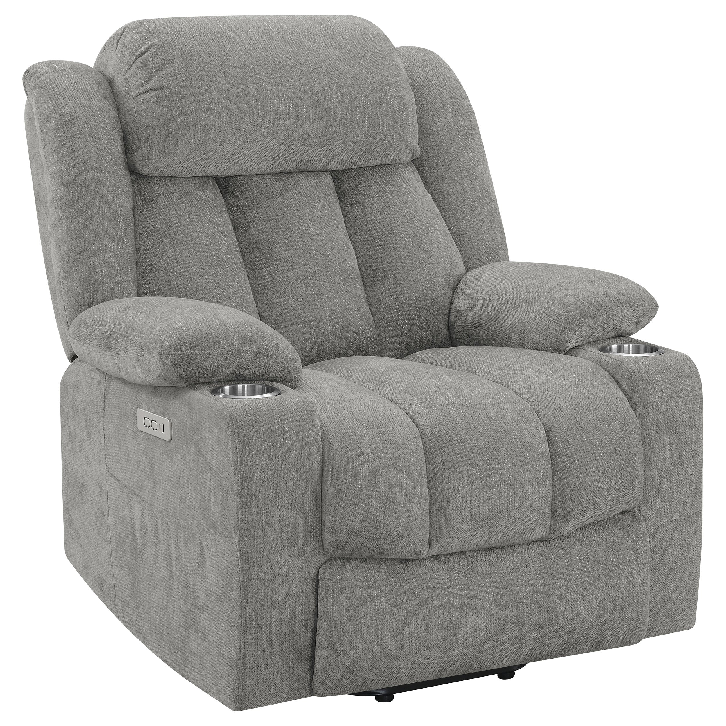 Houston Upholstered Power Lift Recliner Grey — view 1
