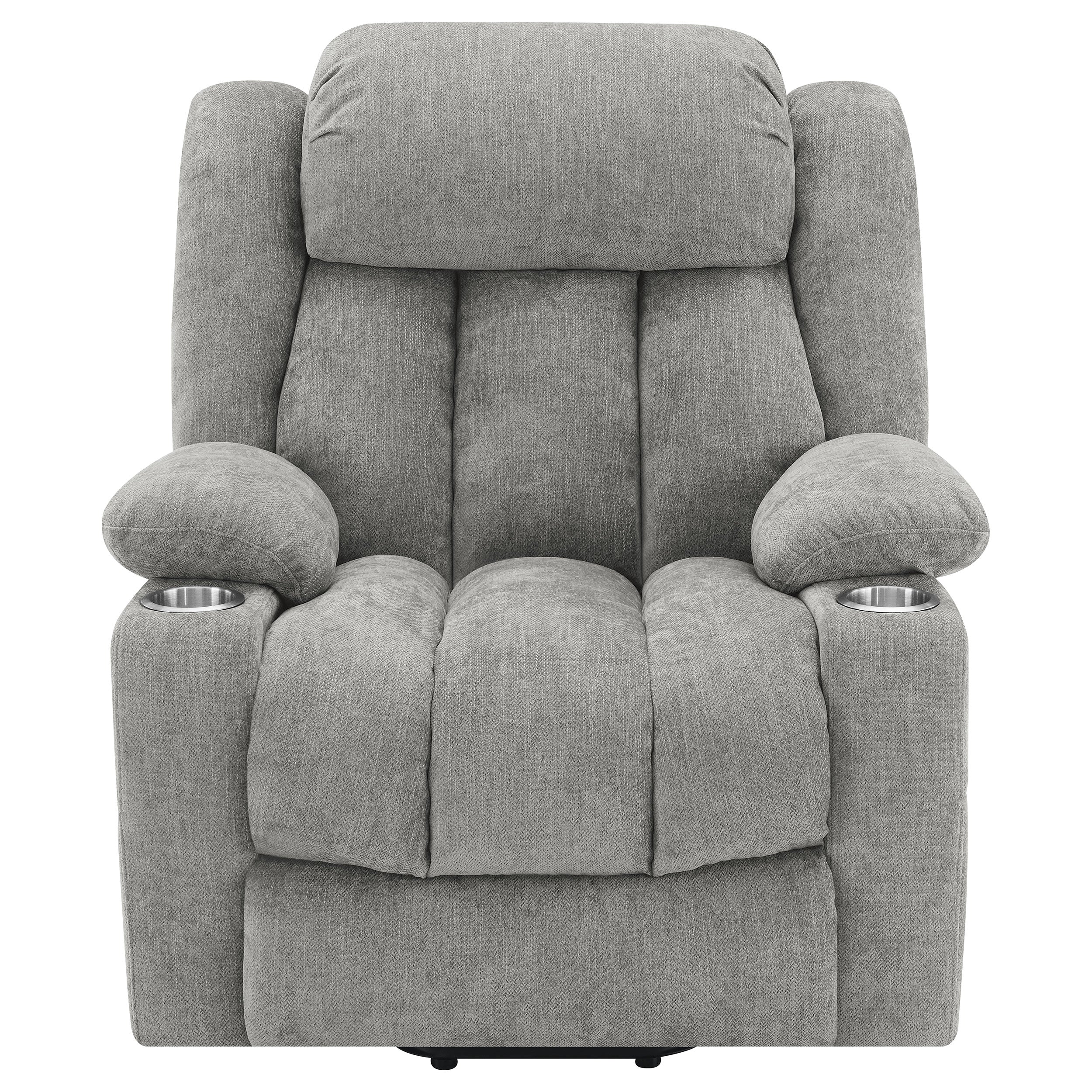 Houston Upholstered Power Lift Recliner Grey — view 7