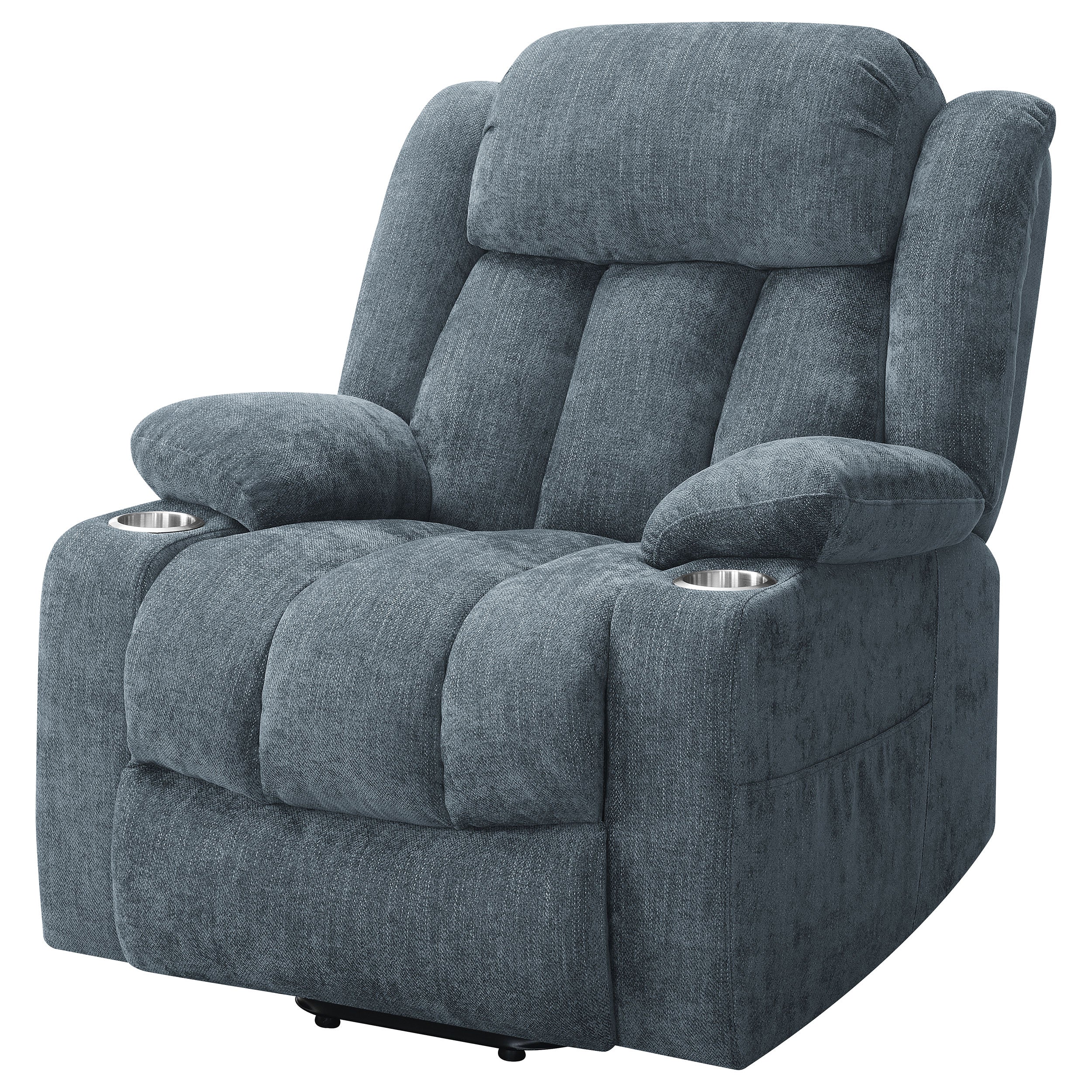 Houston Upholstered Power Lift Recliner Slate Blue — view 8