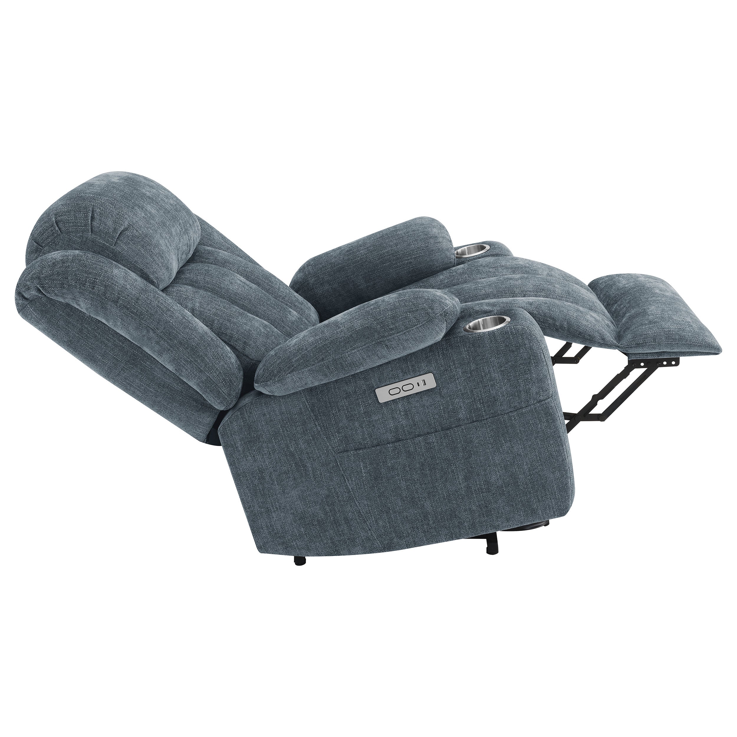 Houston Upholstered Power Lift Recliner Slate Blue — view 13