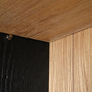 Mid Century Modern Style Tall Display Cabinet With Glass Doors For Collectibles - Black