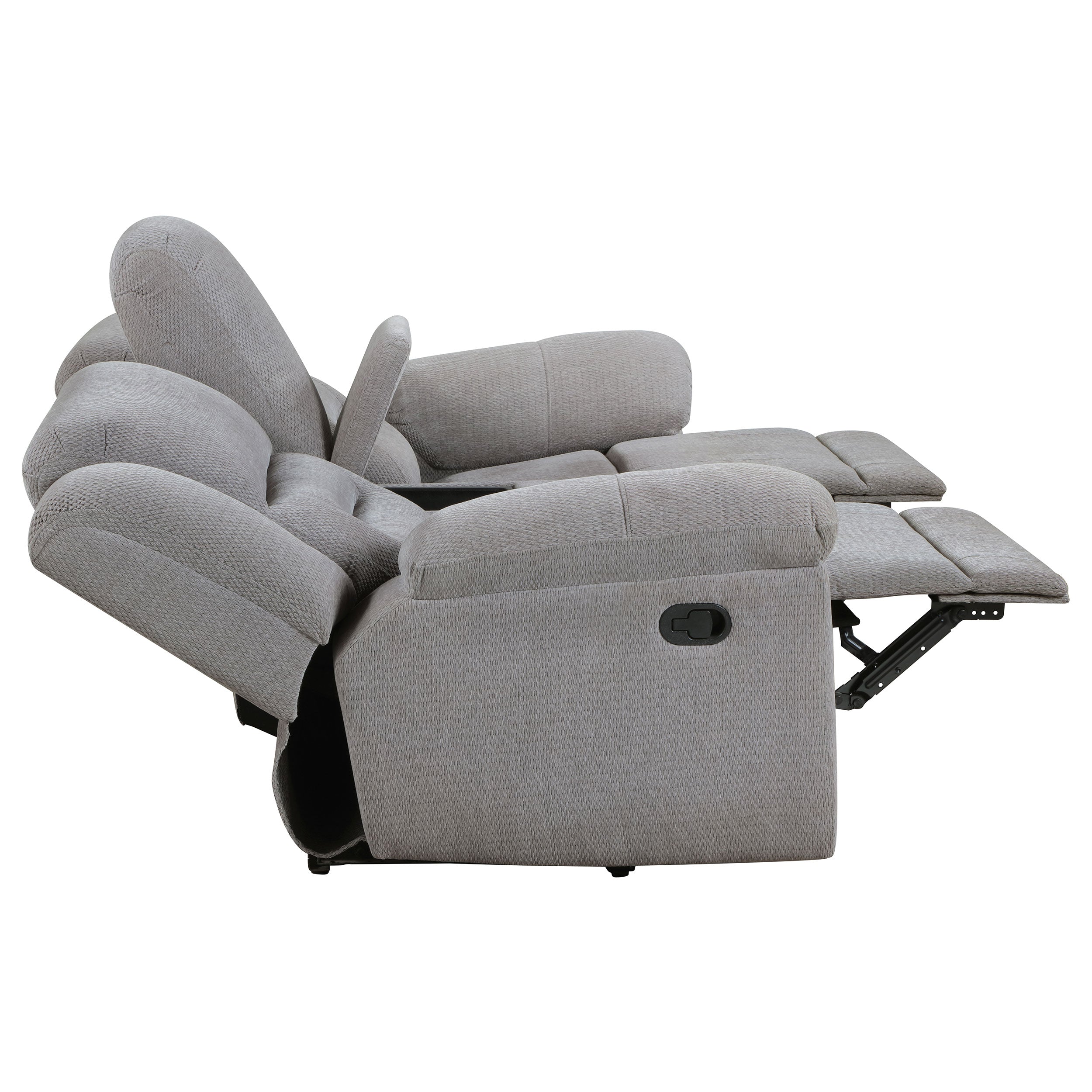 Gilson 3-piece Chenille Upholstered Reclining Sofa Set Grey — view 9
