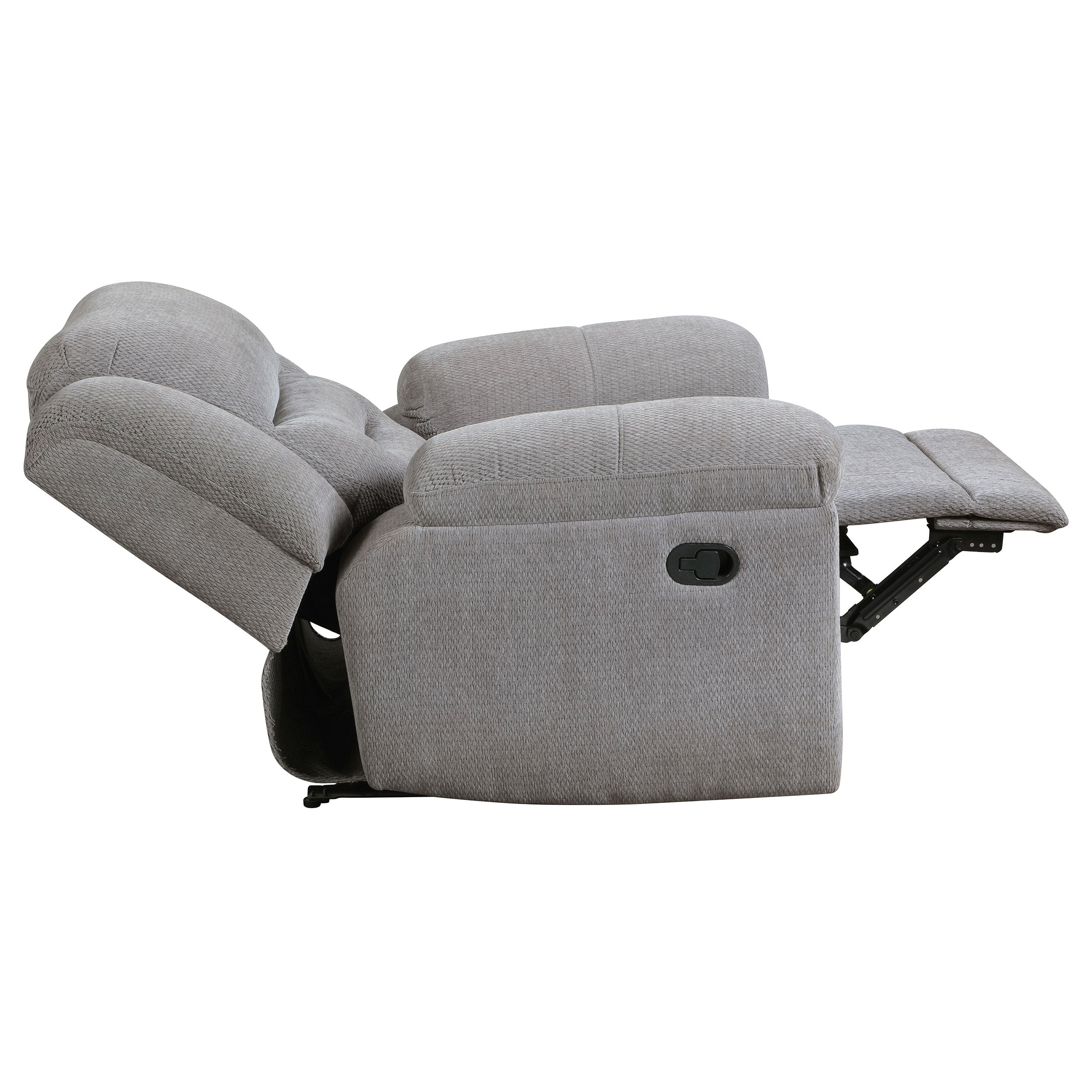 Gilson 3-piece Chenille Upholstered Reclining Sofa Set Grey — view 12