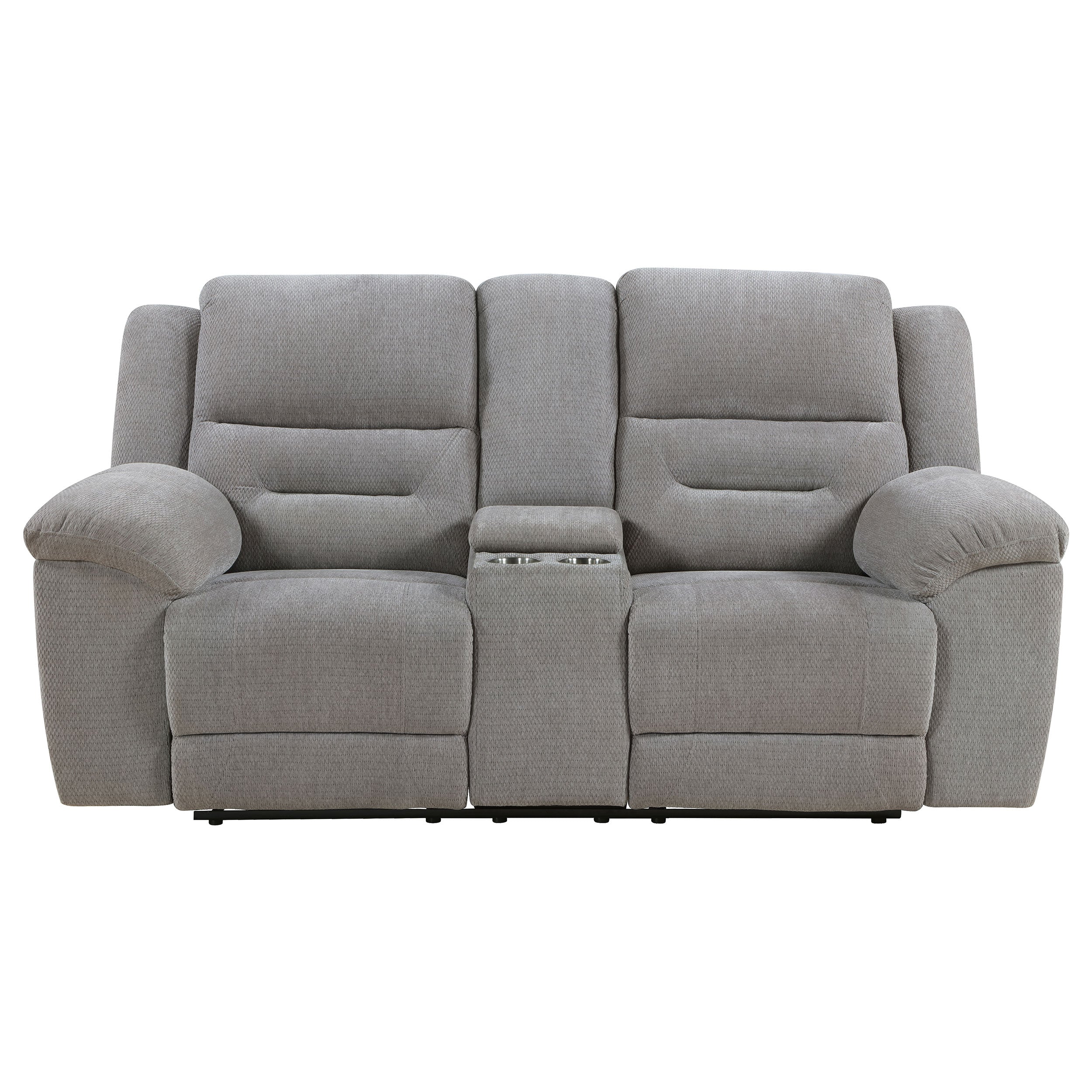 Gilson Chenille Upholstered Reclining Loveseat Grey — view 5