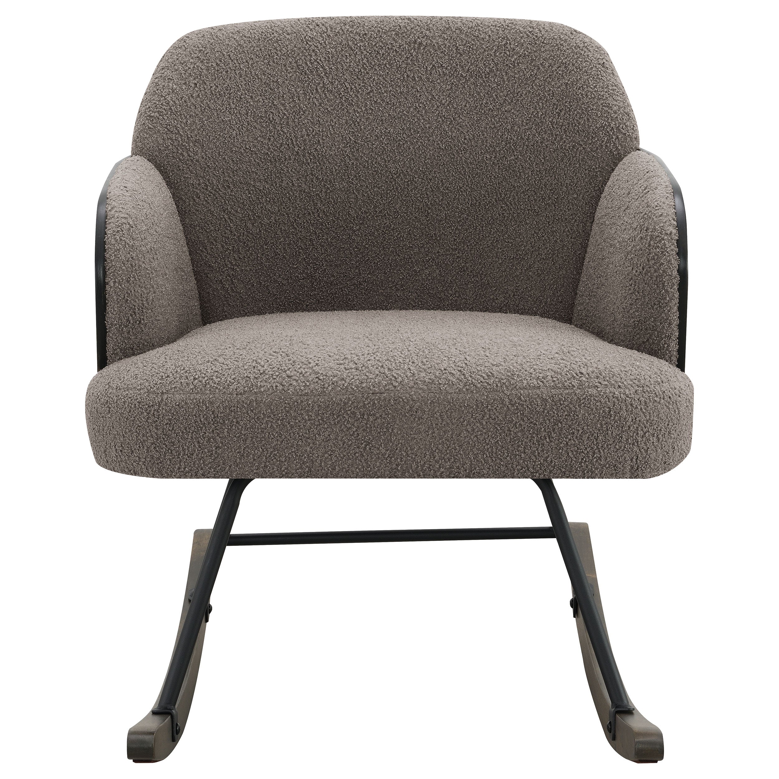 Paige Boucle Upholstered Mid Back Rocking Chair Taupe — view 3