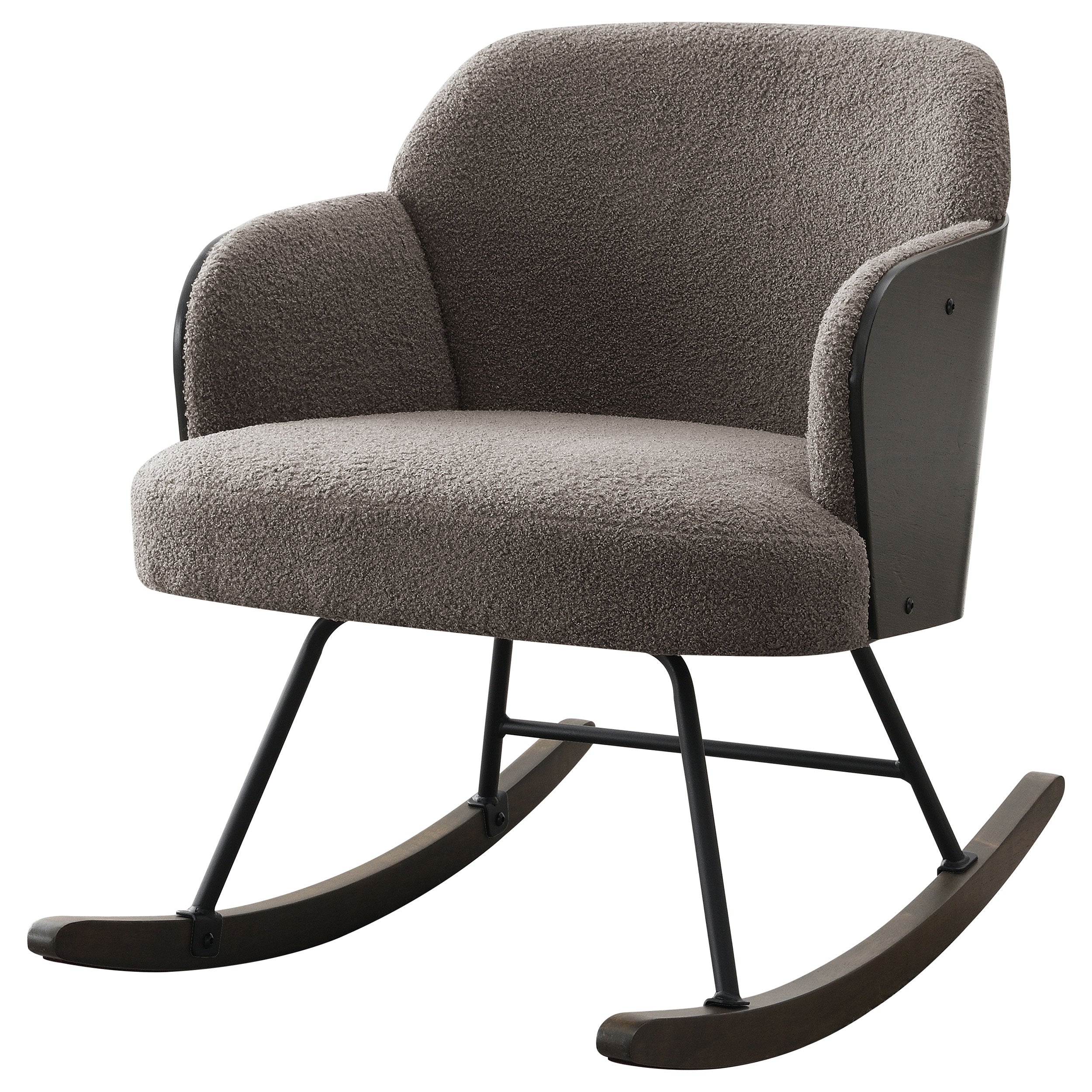 Paige Boucle Upholstered Mid Back Rocking Chair Taupe — view 4