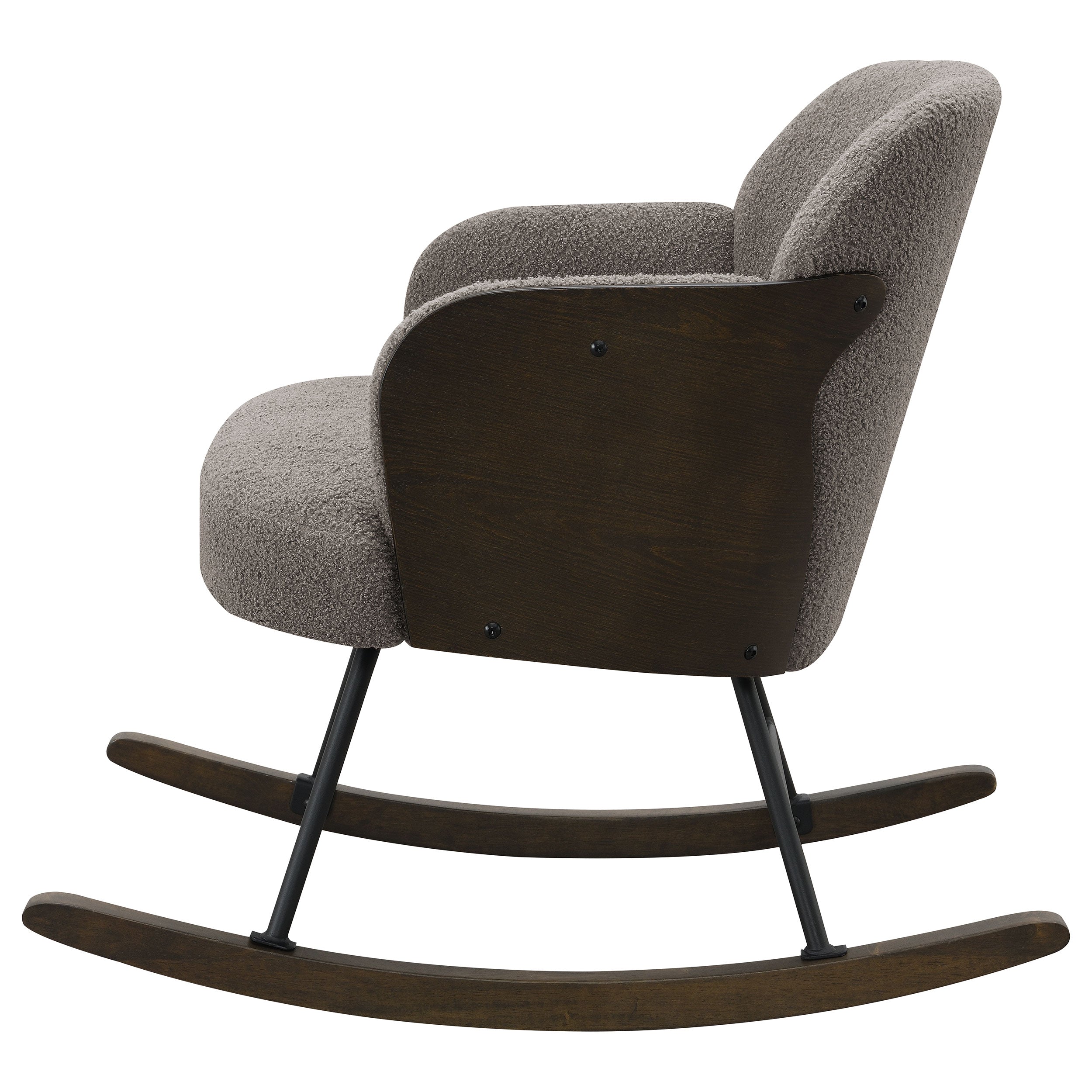 Paige Boucle Upholstered Mid Back Rocking Chair Taupe — view 5
