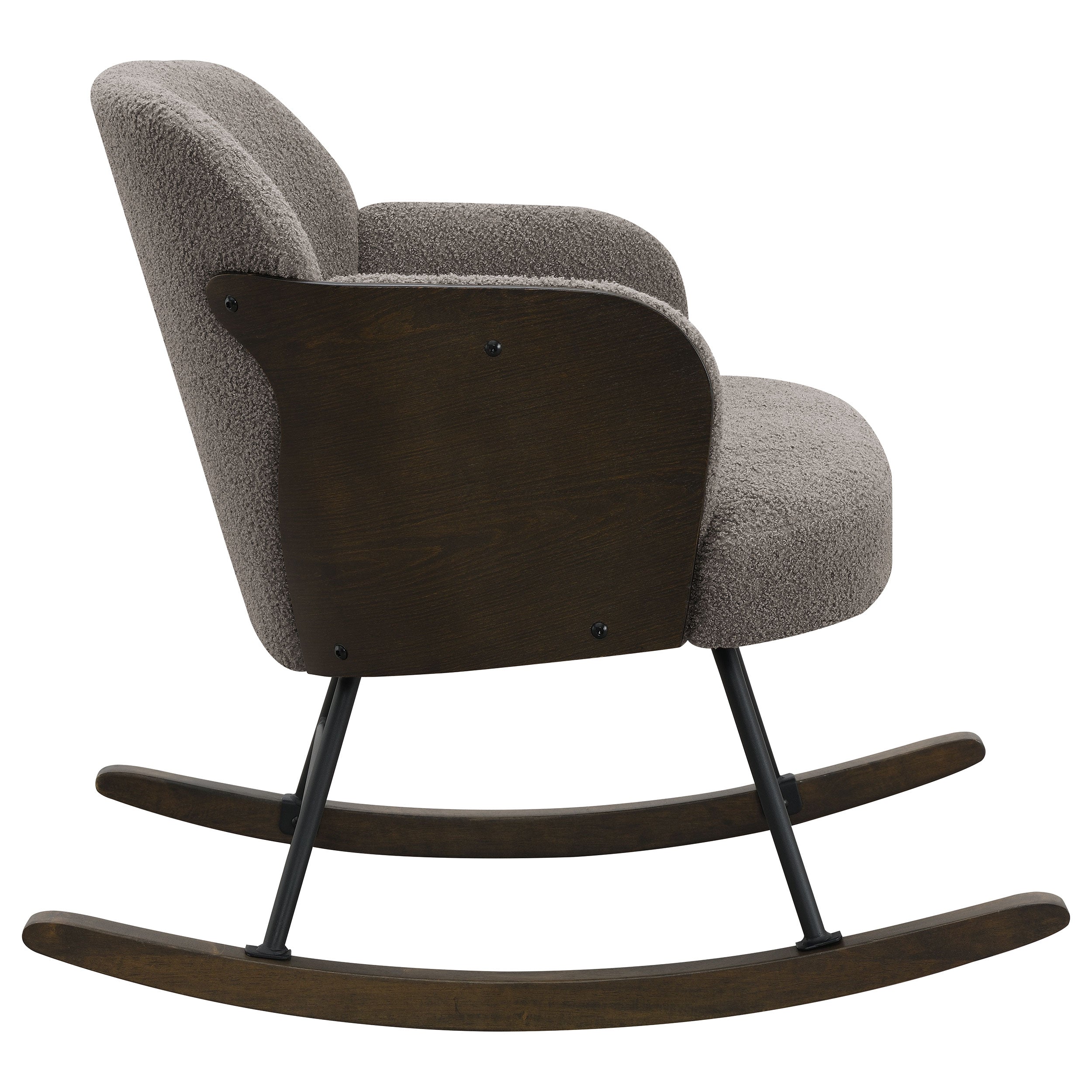 Paige Boucle Upholstered Mid Back Rocking Chair Taupe — view 8