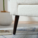 Modern Accent Chair, Chenille Arm Chairs For Living Room, Upholstered Mordern Armchair, Comfy Soft Padded Lounge Chair In Small Space, Bedroom, With Pillow, Solid Wood Leg