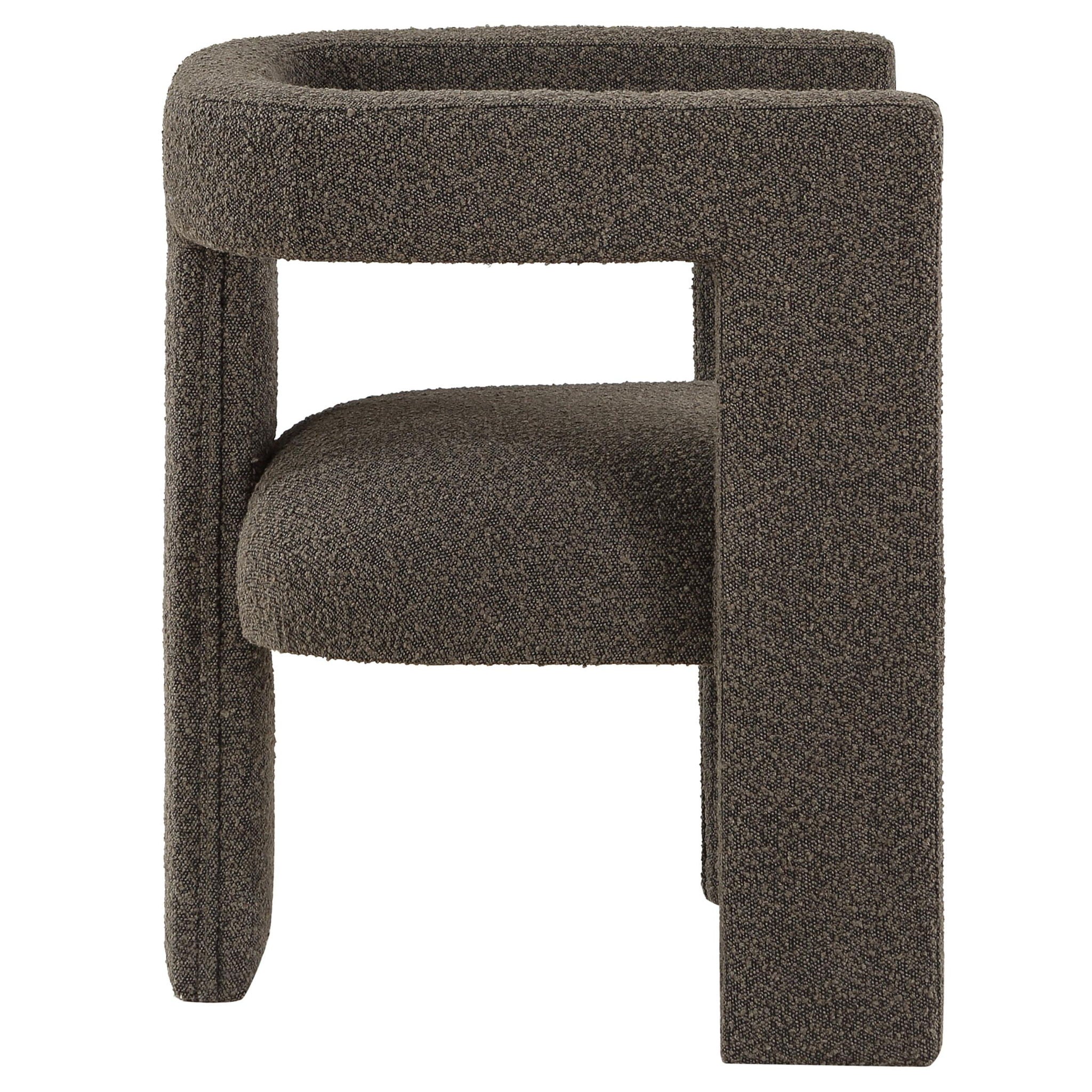 Petra Boucle Upholstered Accent Side Chair Chocolate Brown - Atlantic Fine Furniture Melbourne FL