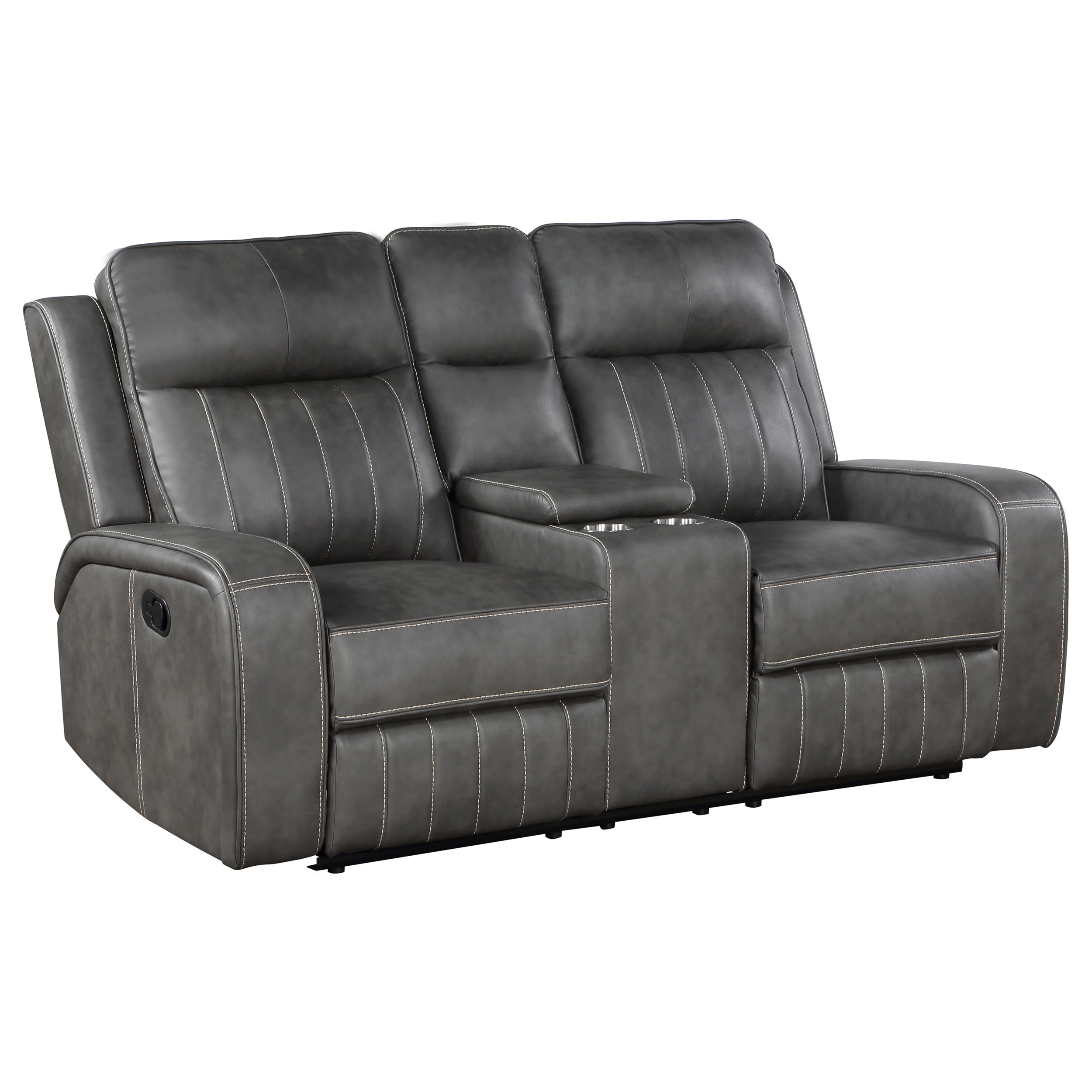 Raelynn 2-piece Upholstered Reclining Sofa Set Grey — view 9
