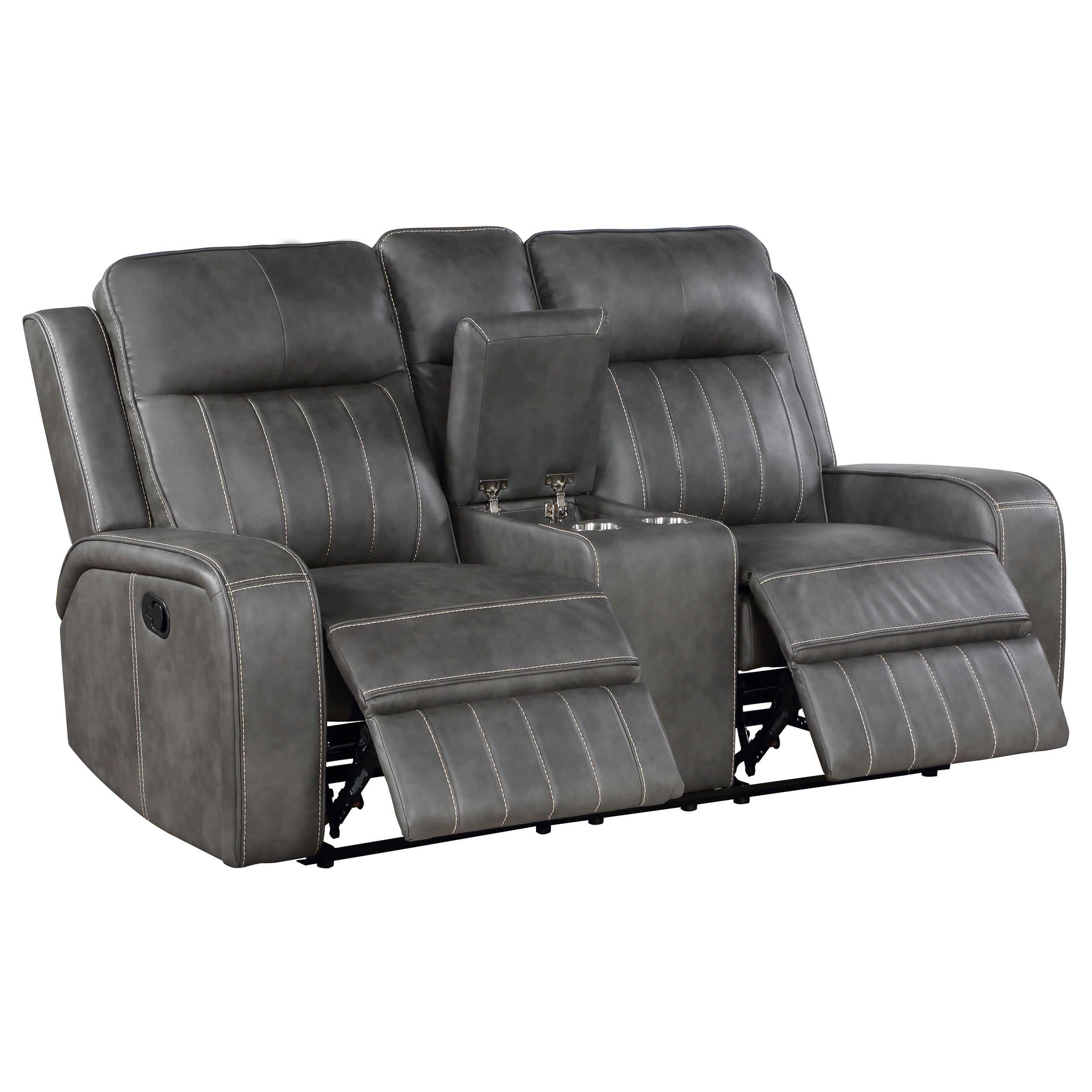 Raelynn 2-piece Upholstered Reclining Sofa Set Grey — view 10