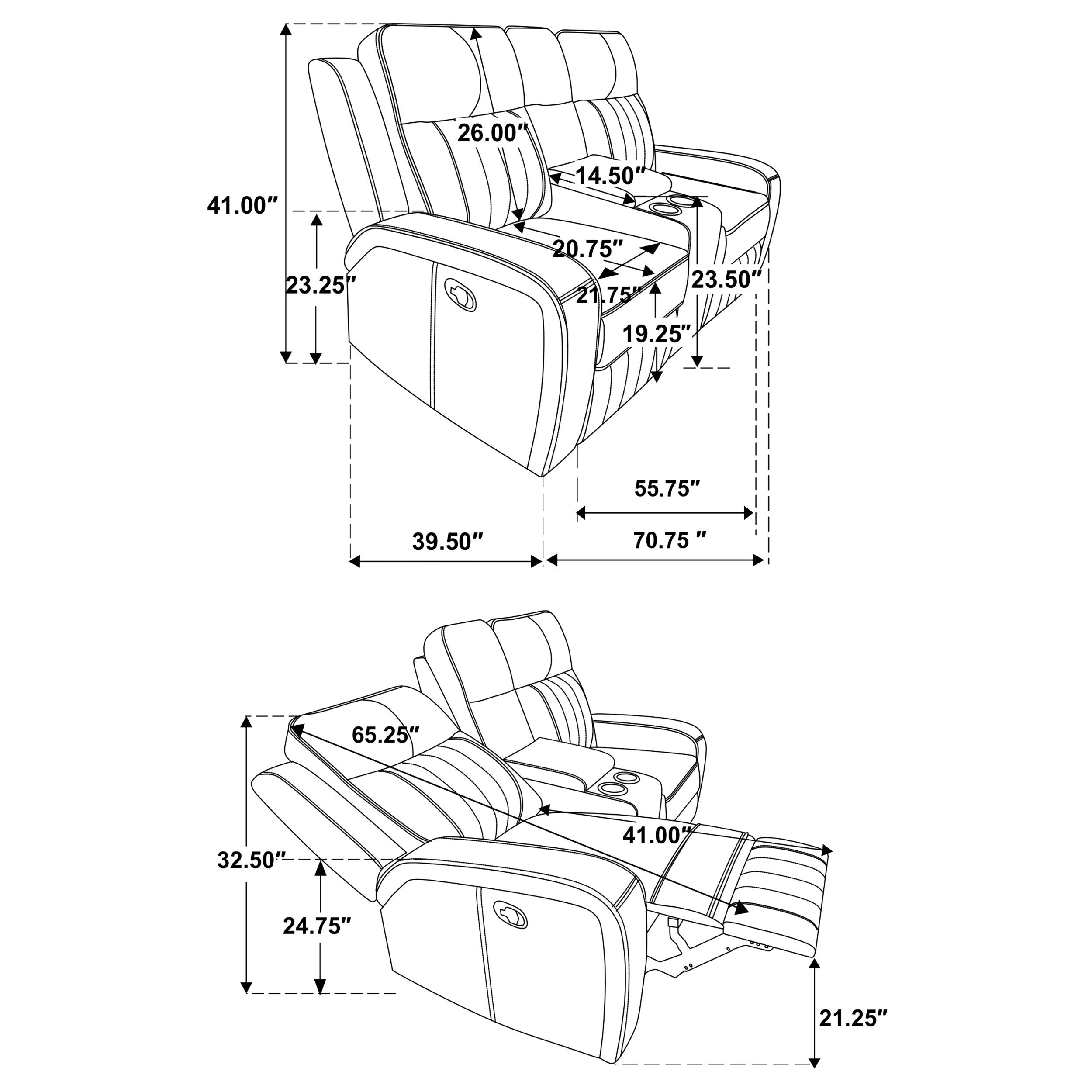 Raelynn 2-piece Upholstered Reclining Sofa Set Grey — view 17
