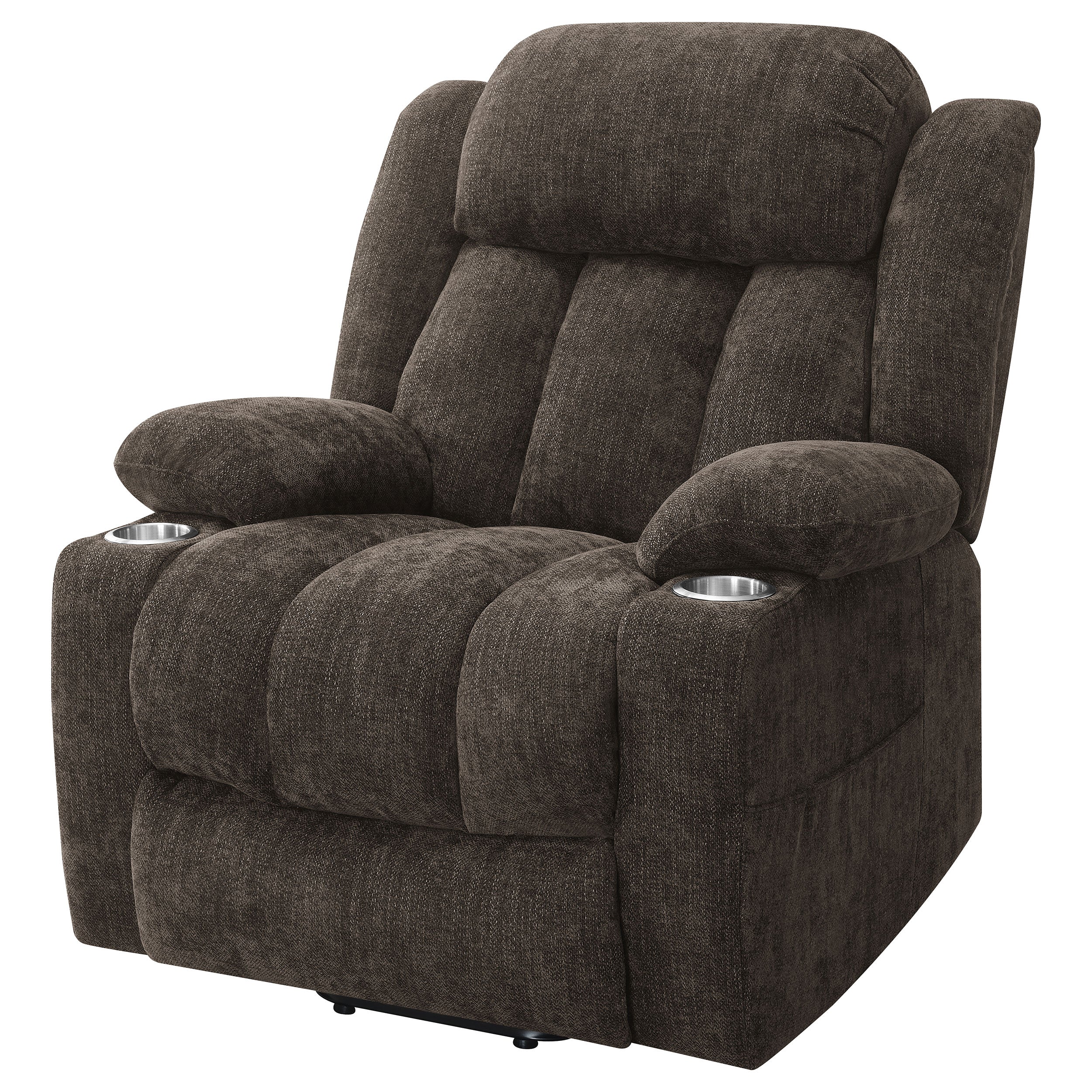 Houston Upholstered Power Lift Recliner Chair Dark Brown — view 8