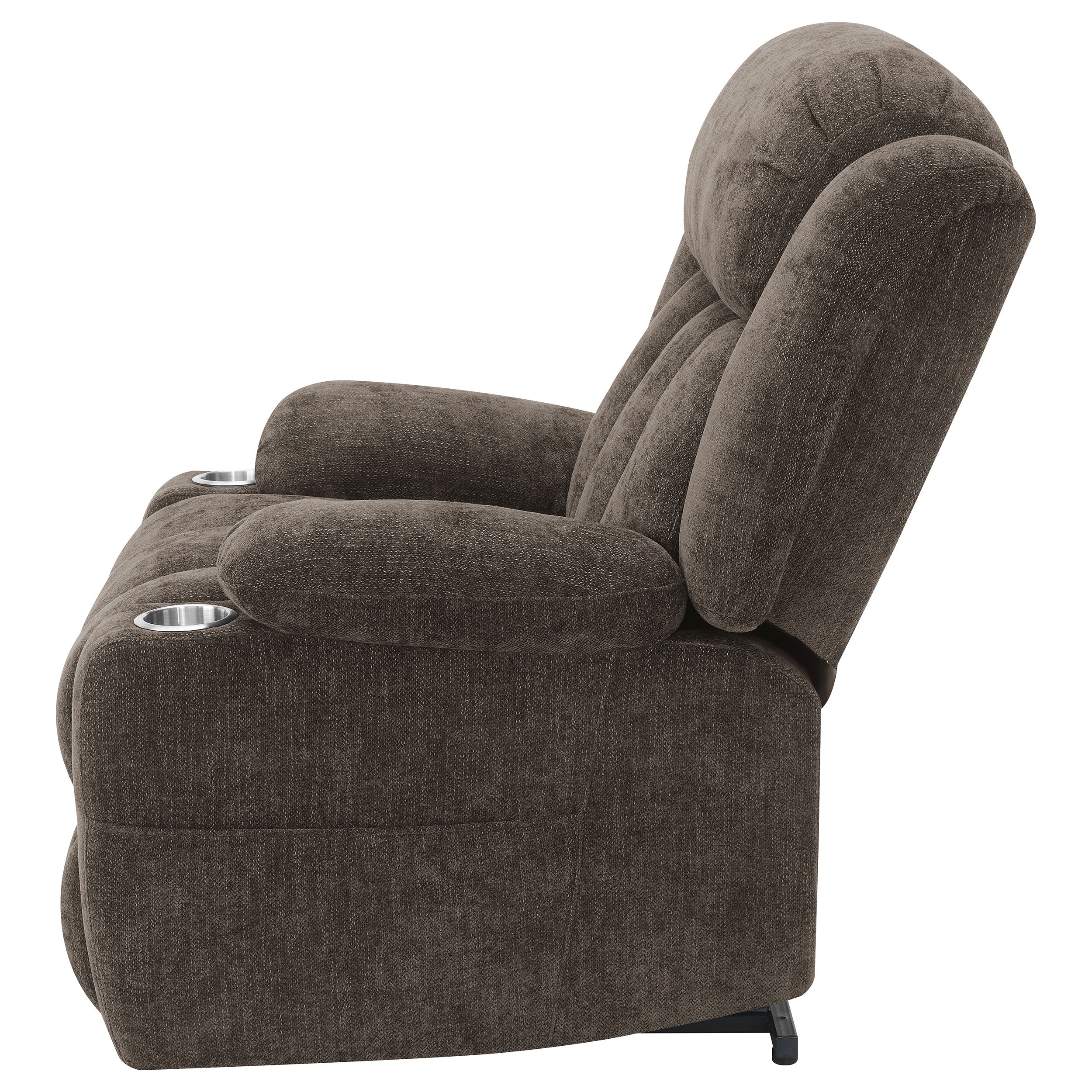 Houston Upholstered Power Lift Recliner Chair Dark Brown — view 9
