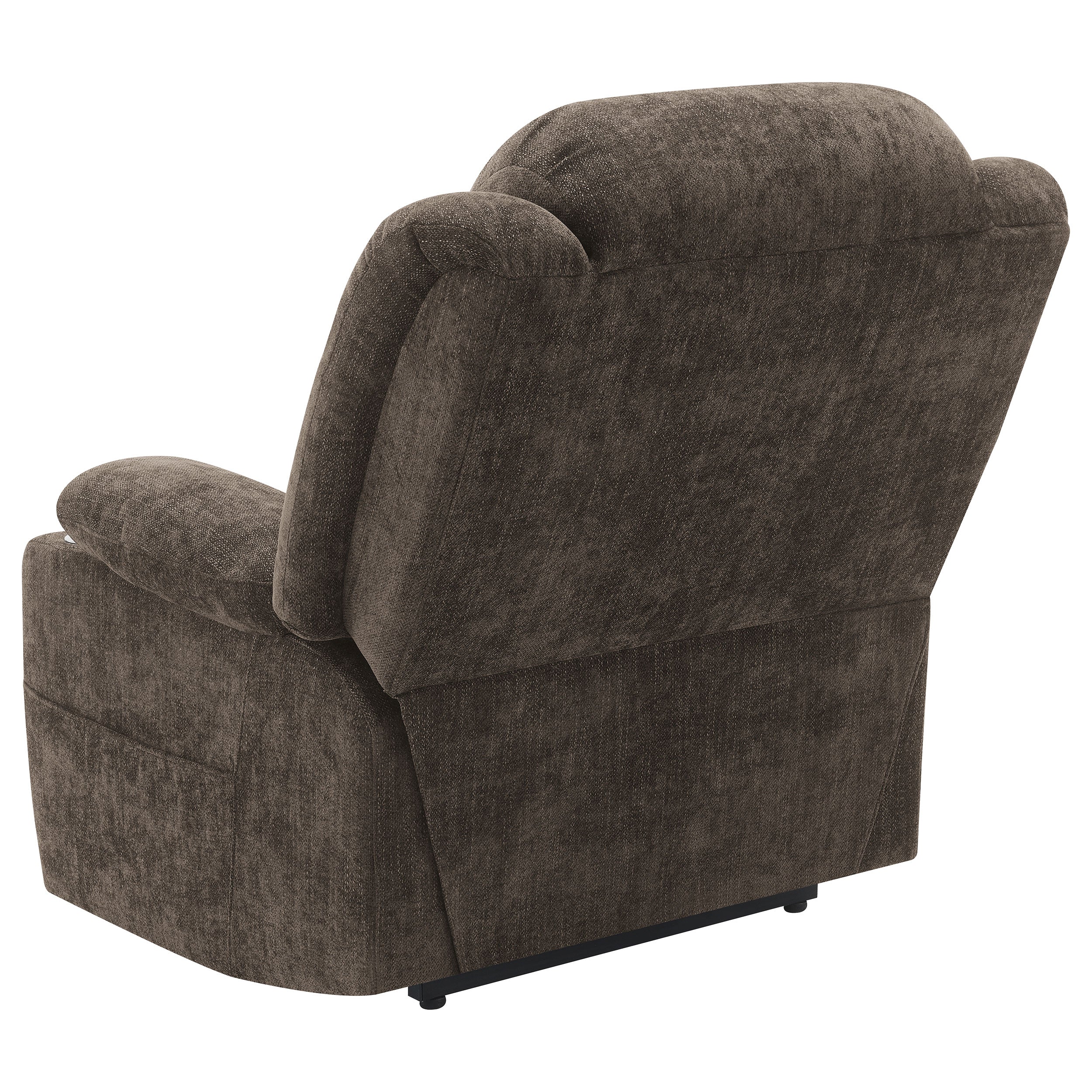 Houston Upholstered Power Lift Recliner Chair Dark Brown — view 10