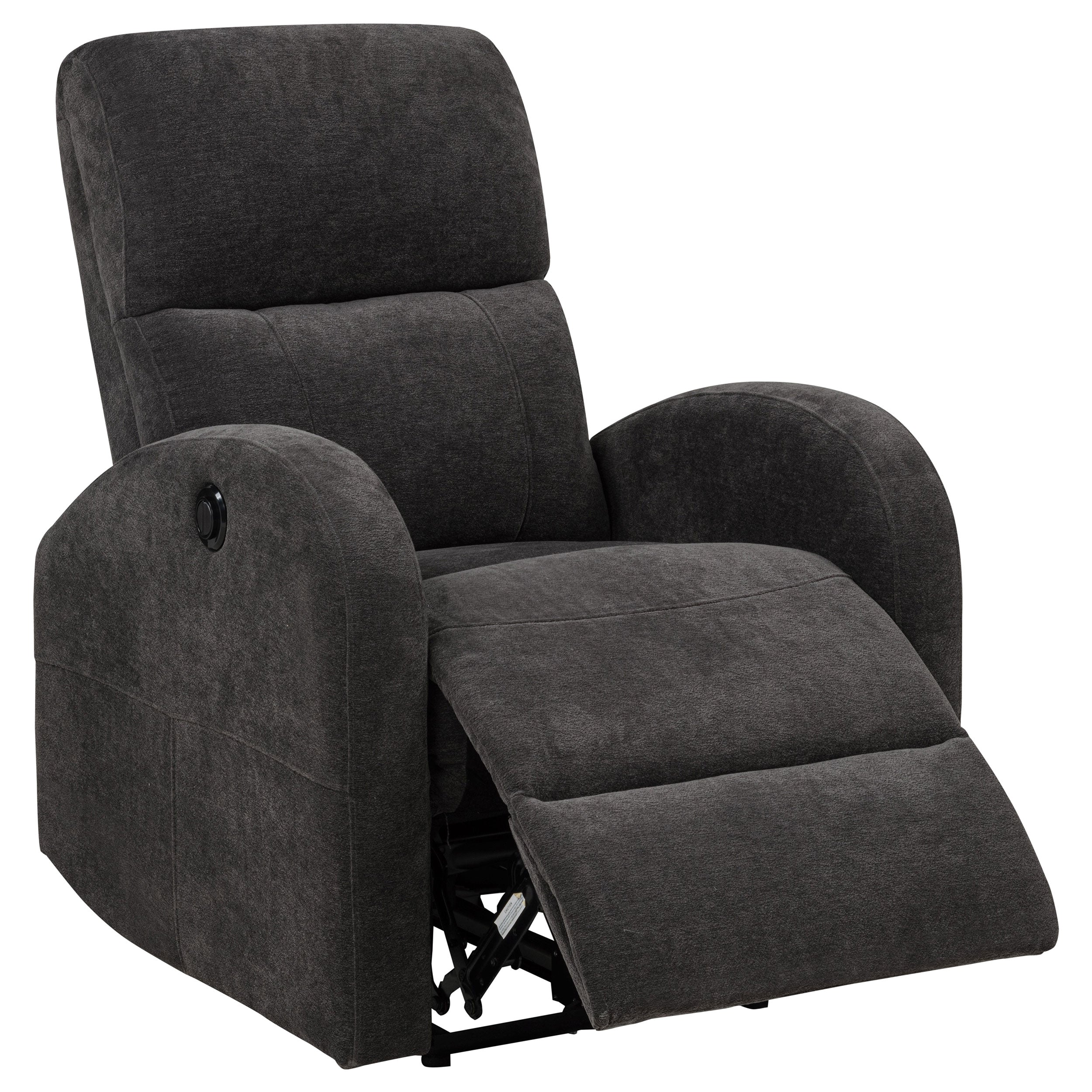 Grant Fabric Upholstered Power Recliner Chair Charcoal Grey — view 1