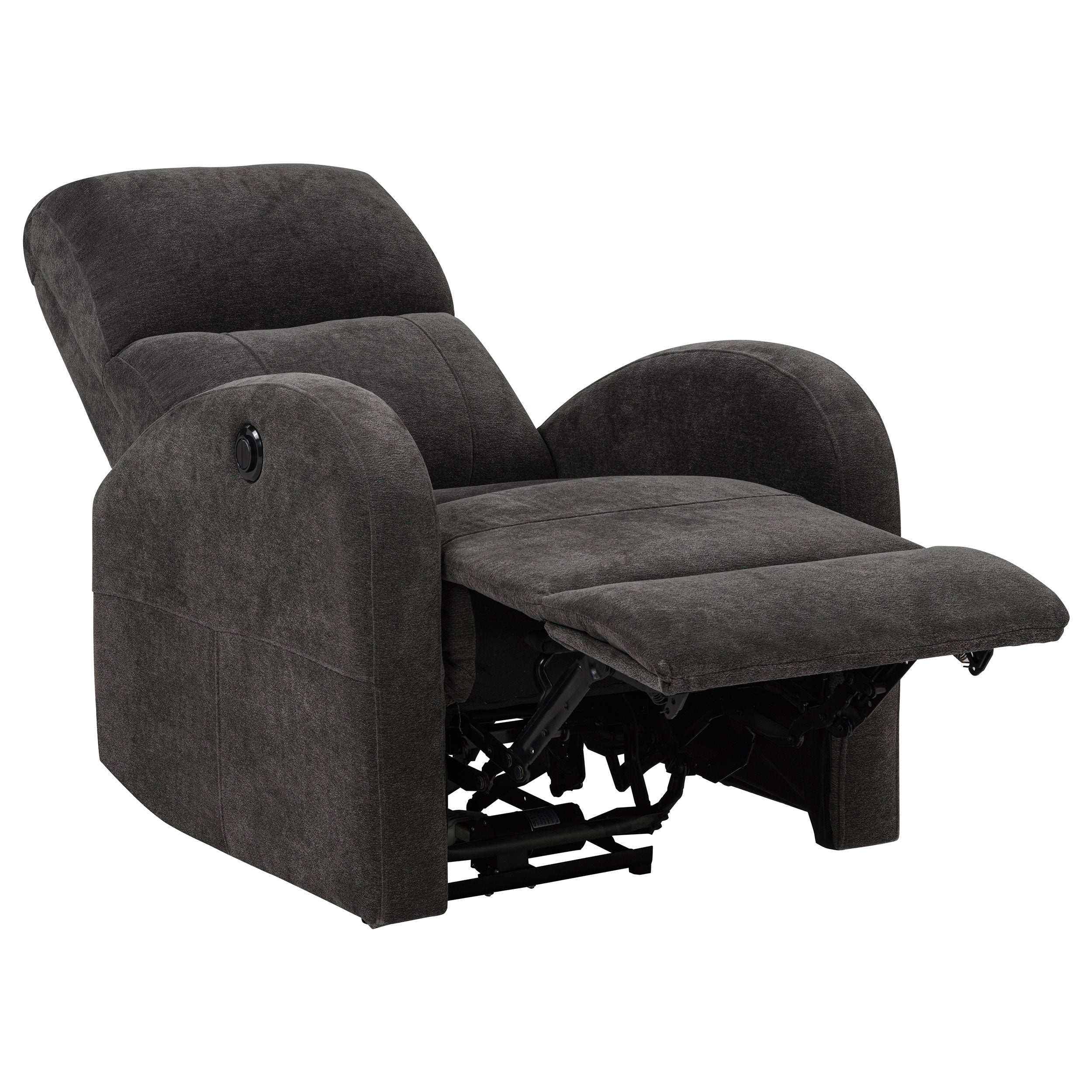 Grant Fabric Upholstered Power Recliner Chair Charcoal Grey — view 5