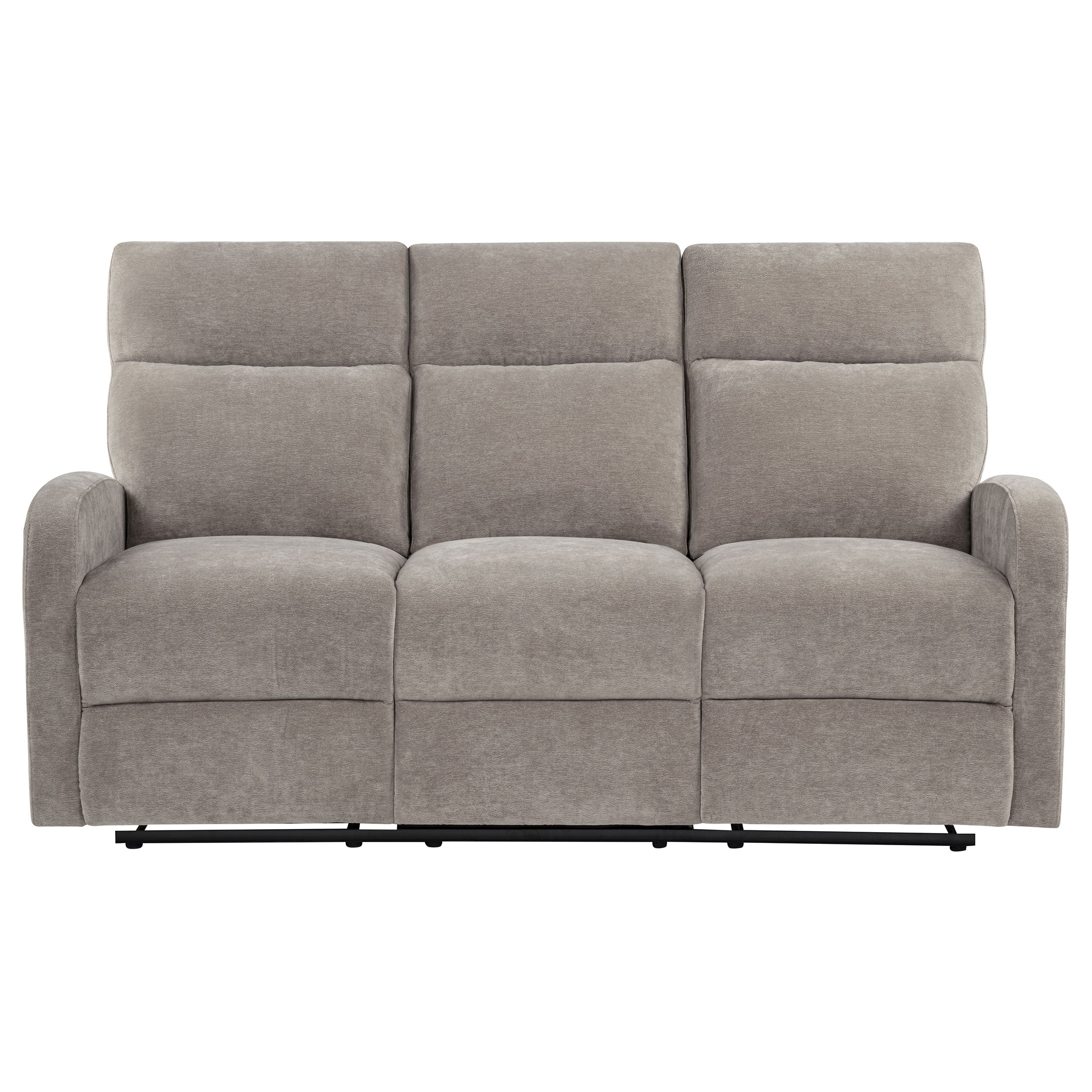 Hamilton Chenille Upholstered Manual Reclining Sofa Sand — view 5