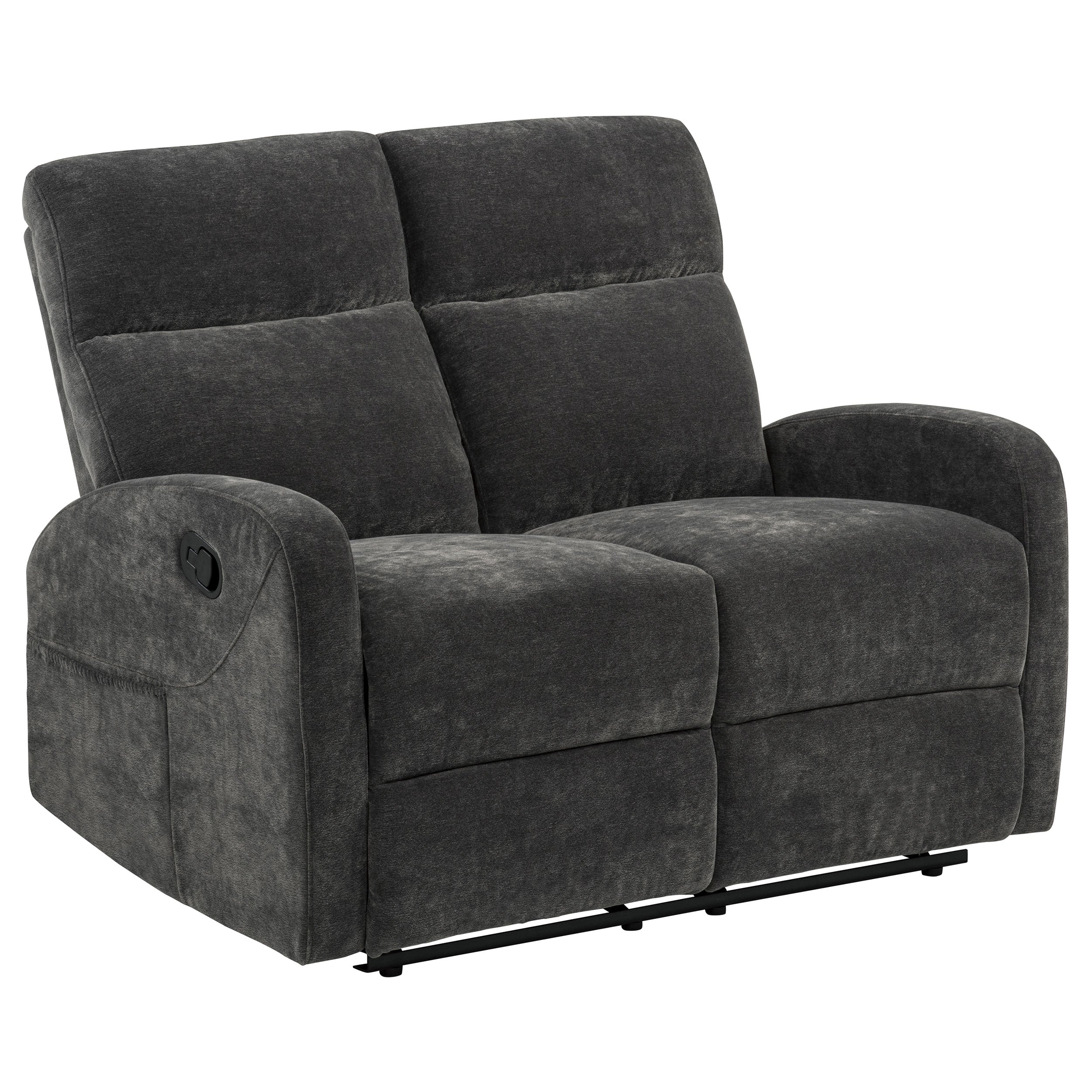 Hamilton 2-piece Chenille Manual Reclining Sofa Set Charcoal Grey — view 9