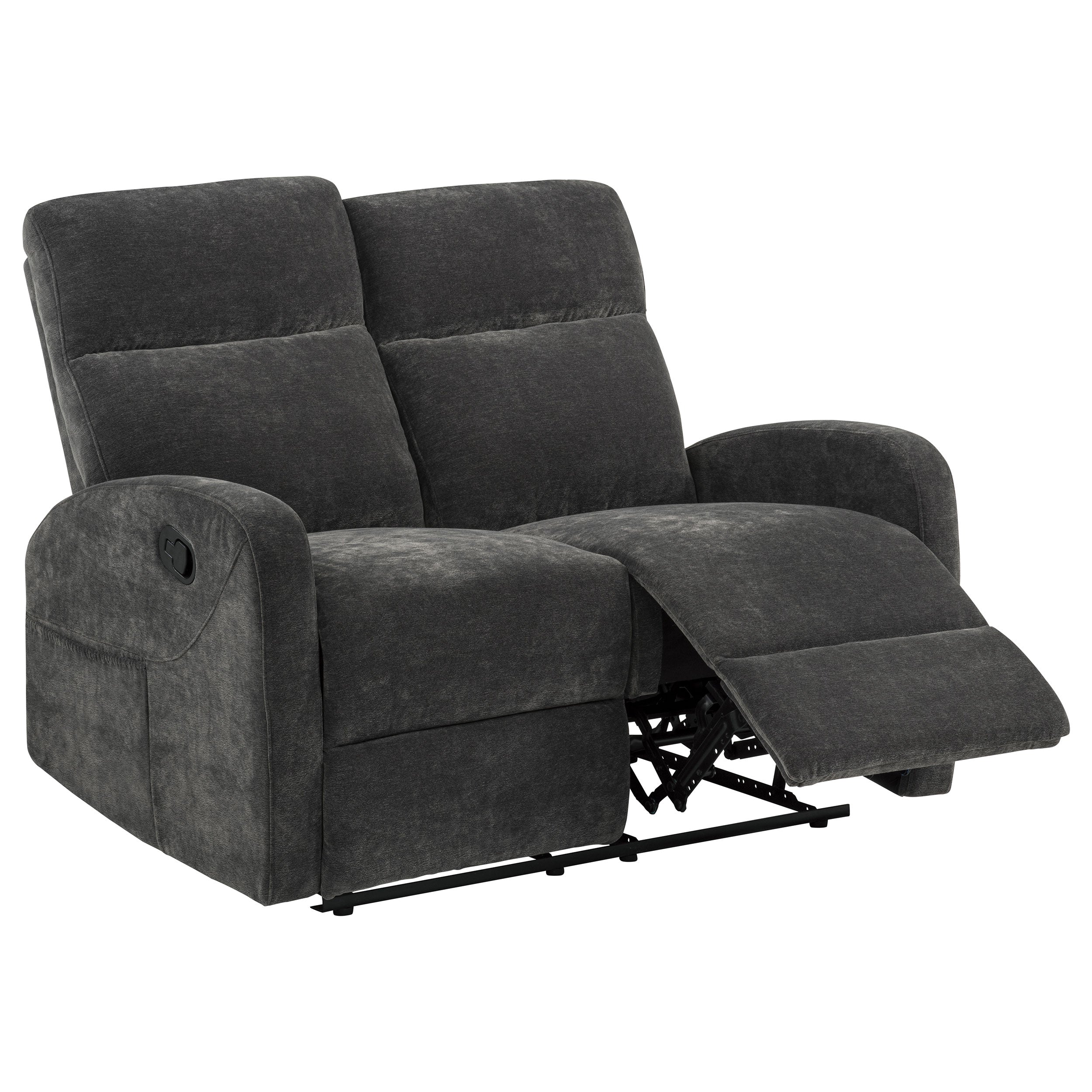 Hamilton 2-piece Chenille Manual Reclining Sofa Set Charcoal Grey — view 10