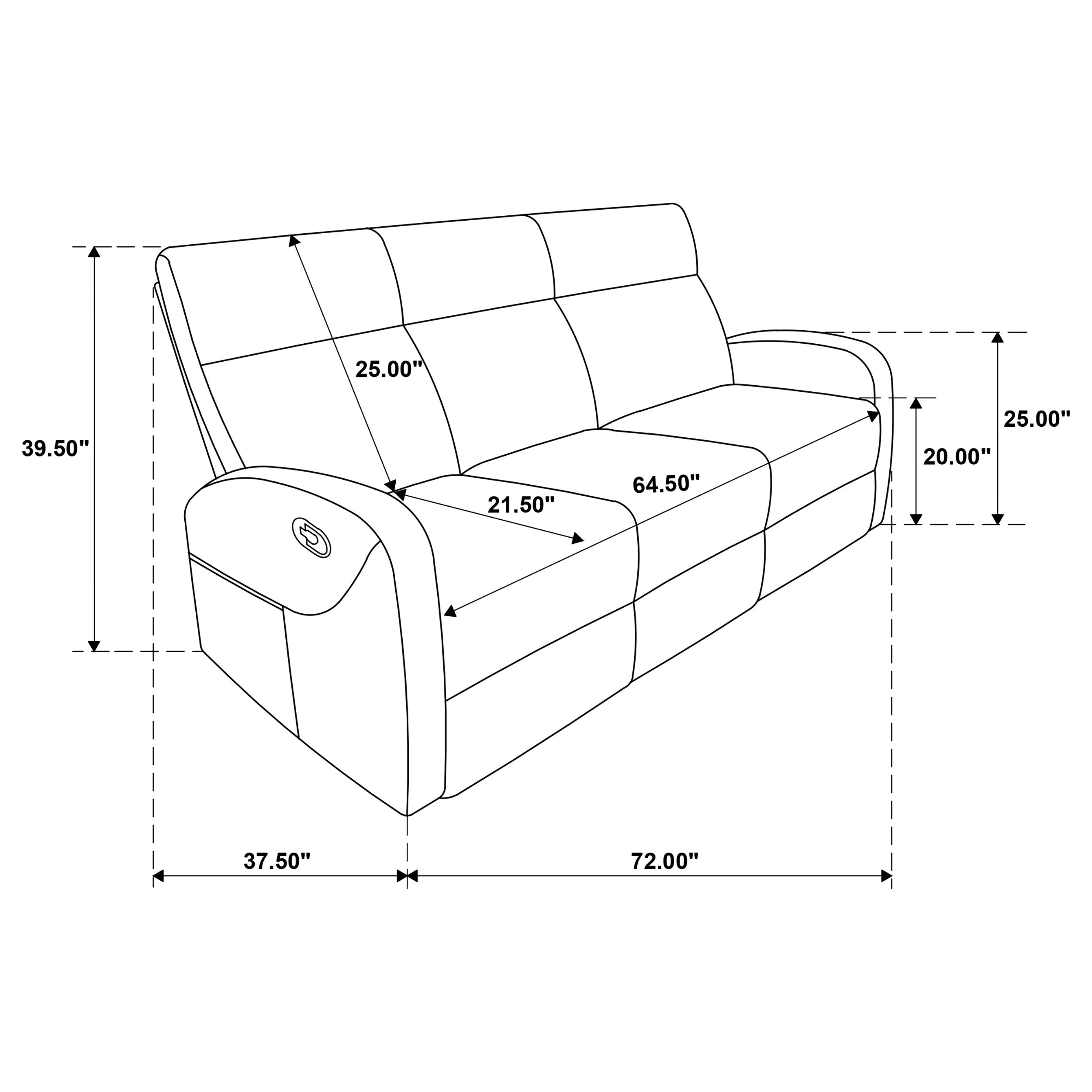 Hamilton 2-piece Chenille Manual Reclining Sofa Set Charcoal Grey — view 15