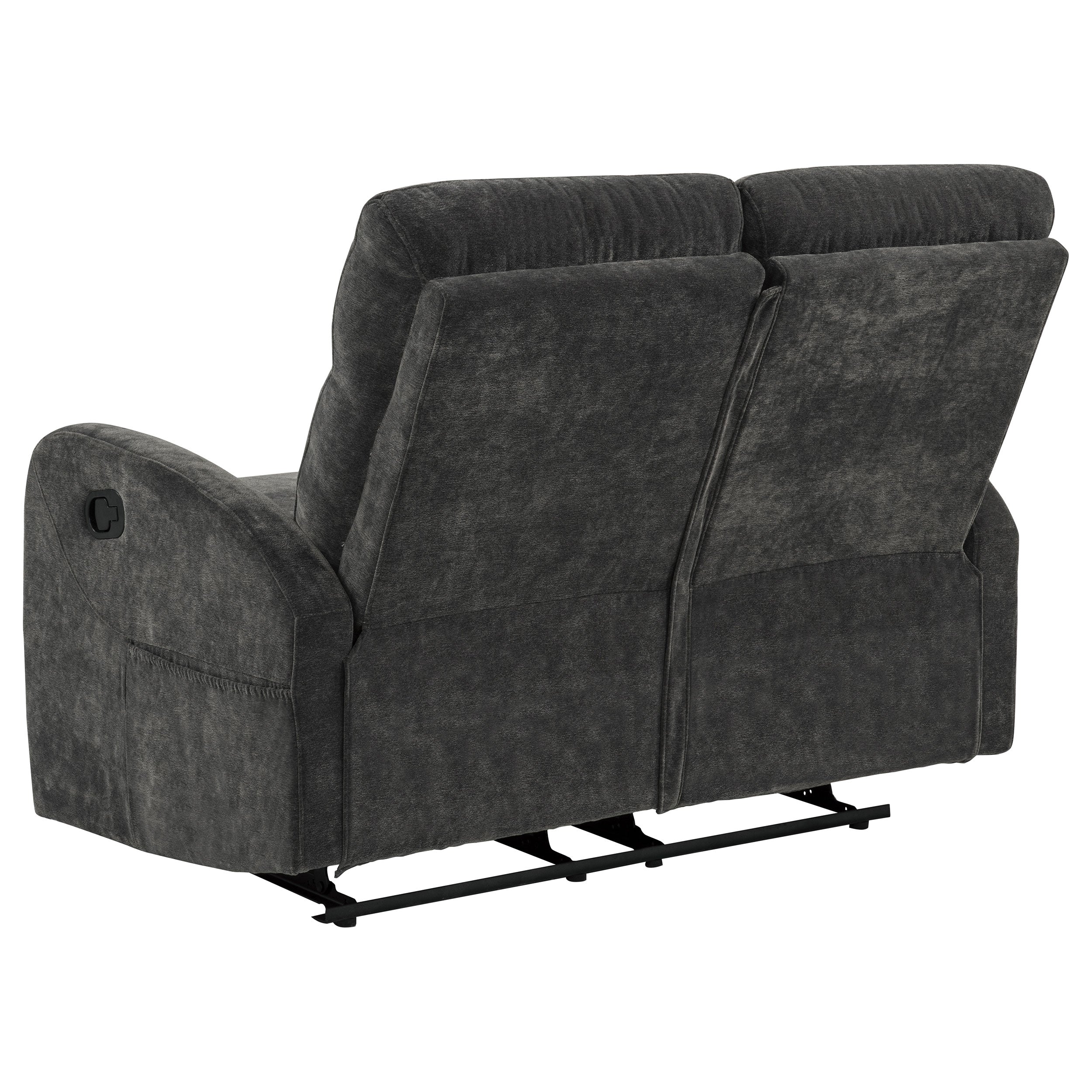 Hamilton 3-piece Chenille Manual Reclining Sofa Set Charcoal Grey — view 9