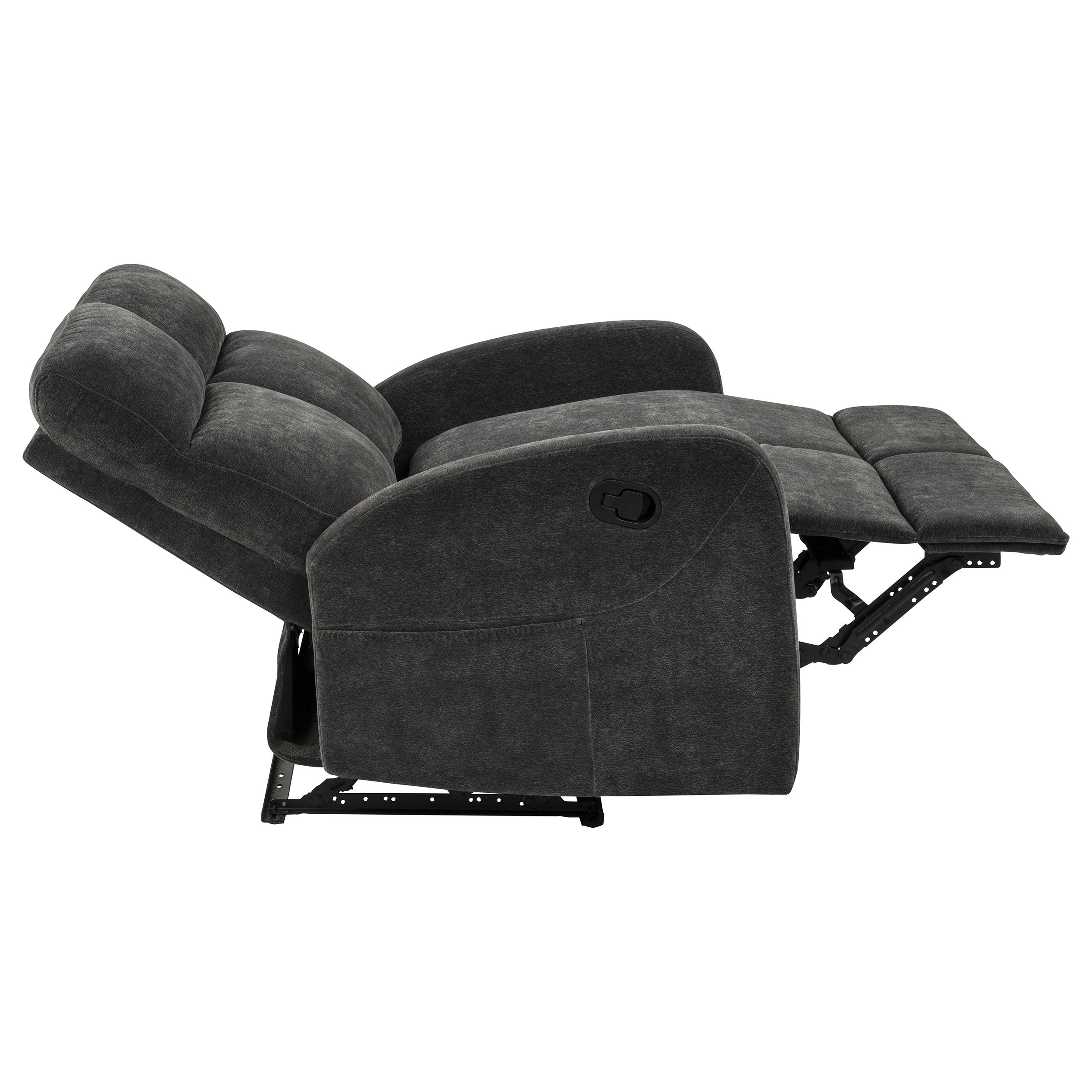 Hamilton 3-piece Chenille Manual Reclining Sofa Set Charcoal Grey — view 10